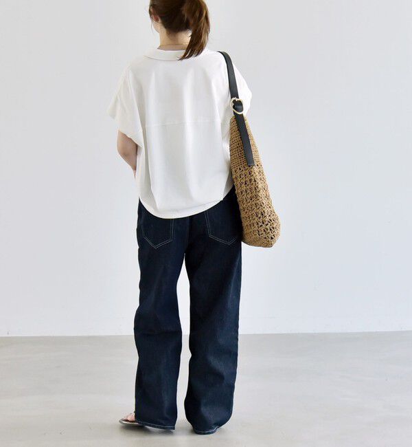 quaranciel「《予約》quaranciel:〈接触冷感/洗濯機可能〉天竺 フレンチスリーブ シャツ カットソー」|Tシャツ・カットソー|