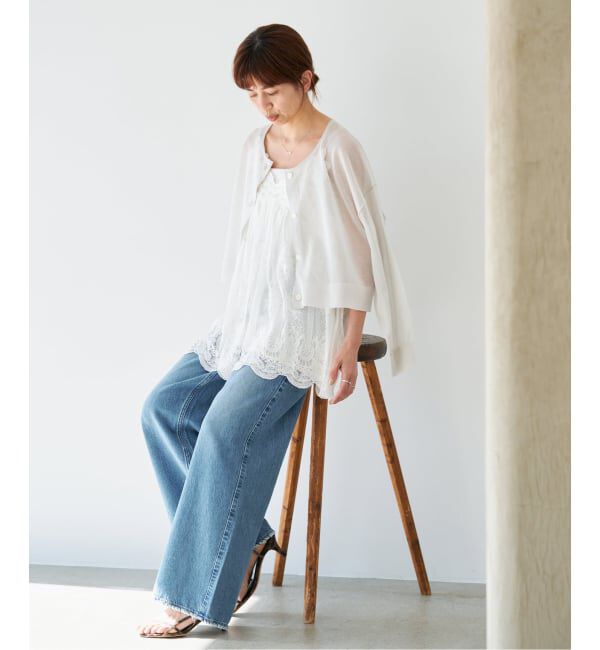 IENA「《WEB限定/追加3予約》アンティークチュールバテンキャミ」|キャミソール|