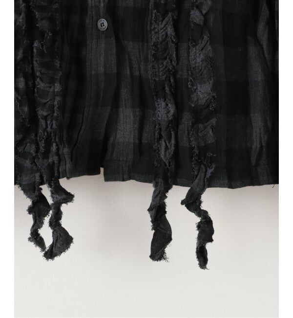 PULP「【Geek Office / ギークオフィス】OPEN YY  Woven CRINKLED RUFFLE SHIRT」|シャツ・ブラウス|