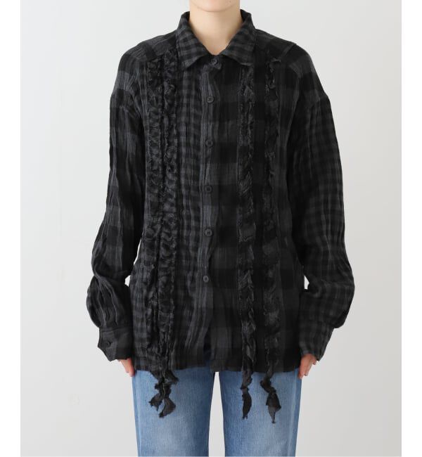 PULP「【Geek Office / ギークオフィス】OPEN YY  Woven CRINKLED RUFFLE SHIRT」|シャツ・ブラウス|