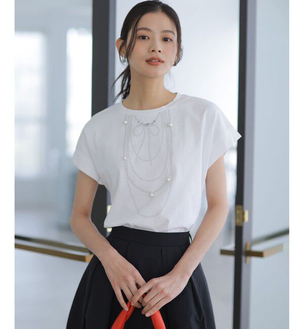 組曲「【先行予約・WEB限定】トロンプルイユ パールネックレスＴシャツ 」|Tシャツ・カットソー|