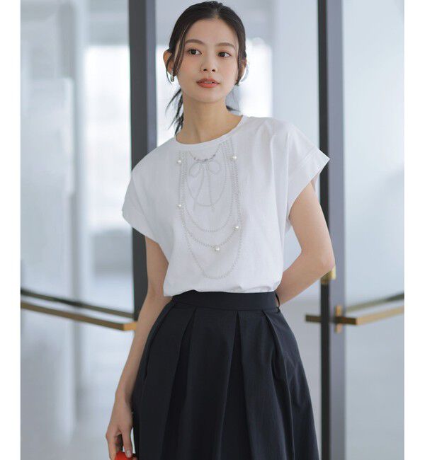 組曲「【先行予約・WEB限定】トロンプルイユ パールネックレスＴシャツ 」|Tシャツ・カットソー|
