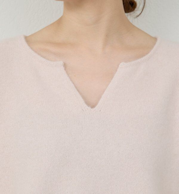  「【デコルテ美人ニット】ファーウールキーネックニット」|ニット・セーター|