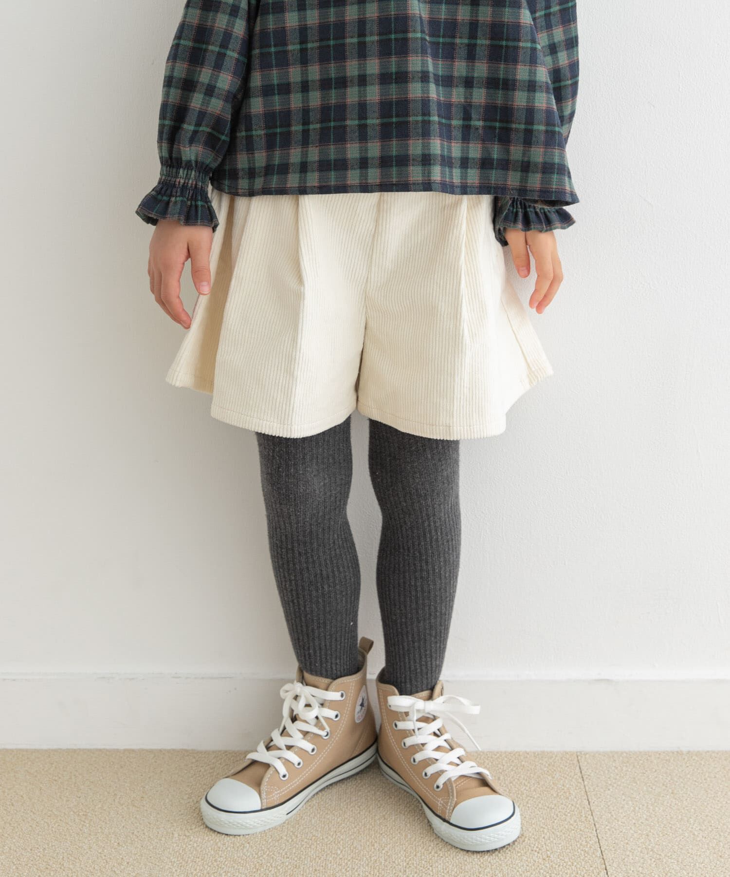 URBAN RESEARCH DOORS「『WEB/一部店舗限定サイズ』コーデュロイWタックキュロット(KIDS)」|その他|アイボリー