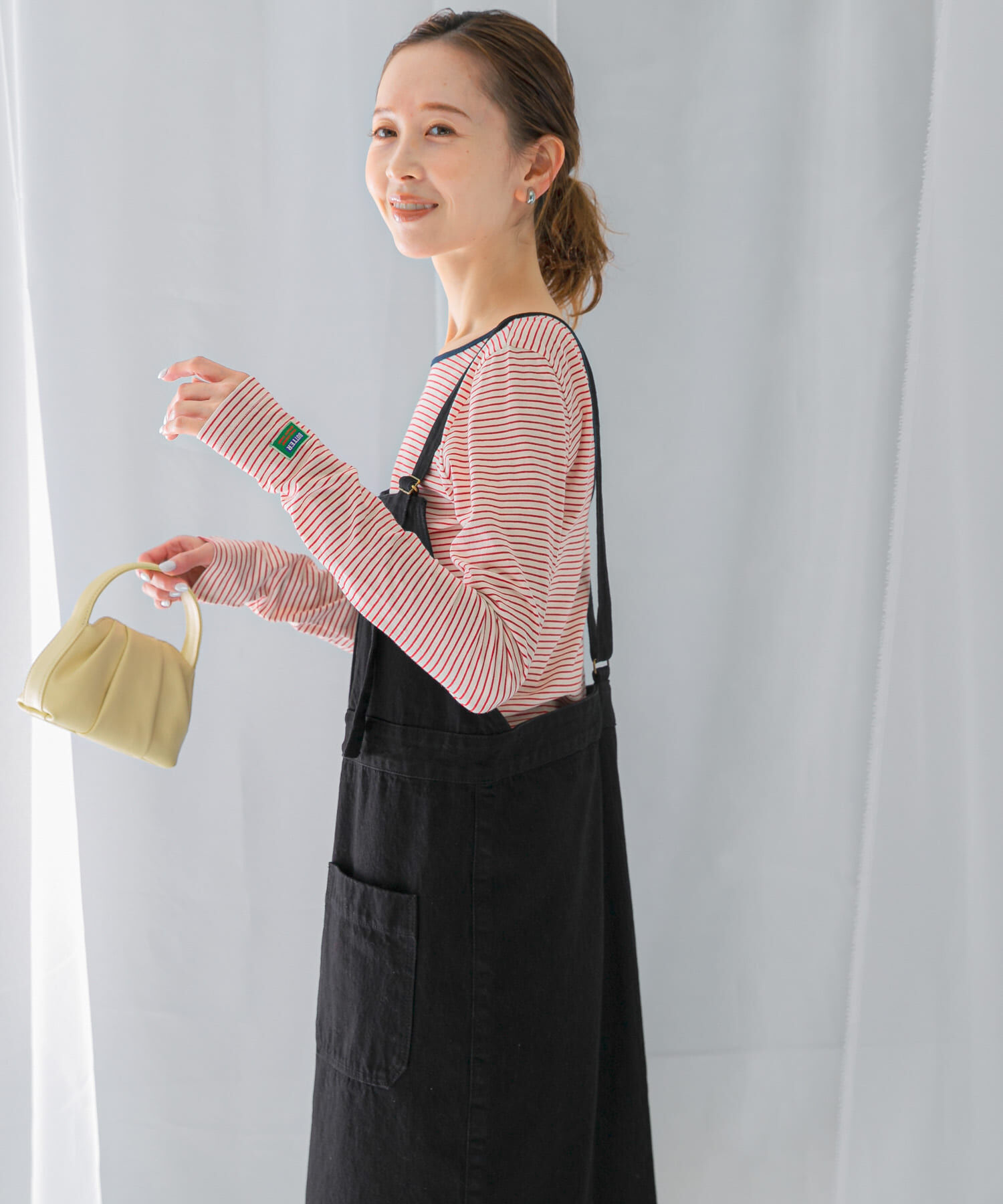 URBAN RESEARCH ROSSO「GREEN BUTTER　Two-way Stripe Patch T-shirts」|Tシャツ・カットソー|