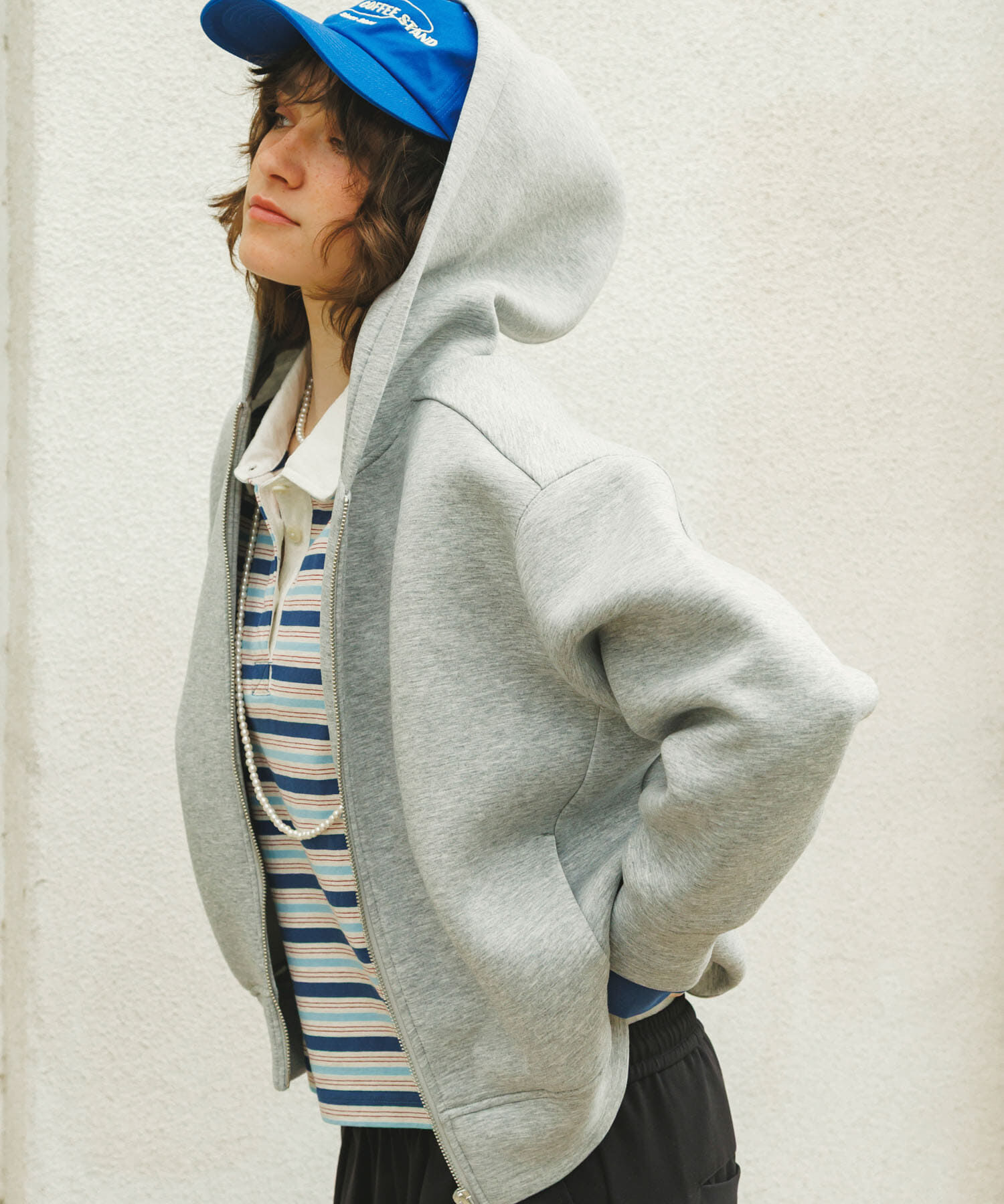 Sonny Label 「ダンボールZIPコクーンフーディー」|パーカー|ライトグレー