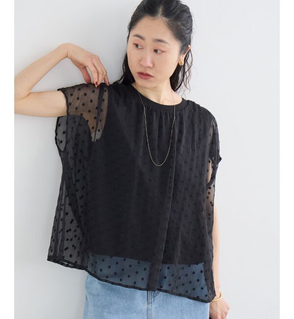  「2WAY楊柳フラワー刺繍ブラウス」|シャツ・ブラウス|