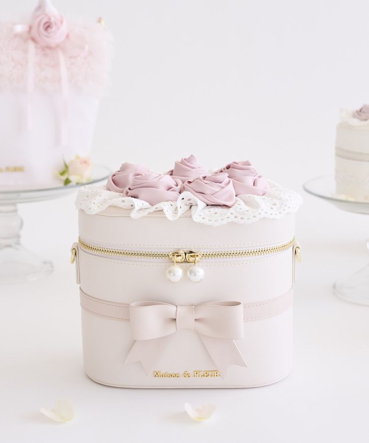 Maison de FLEUR「ローズブーケキューブショルダーバッグ」|ショルダー・メッセンジャー|ピンク