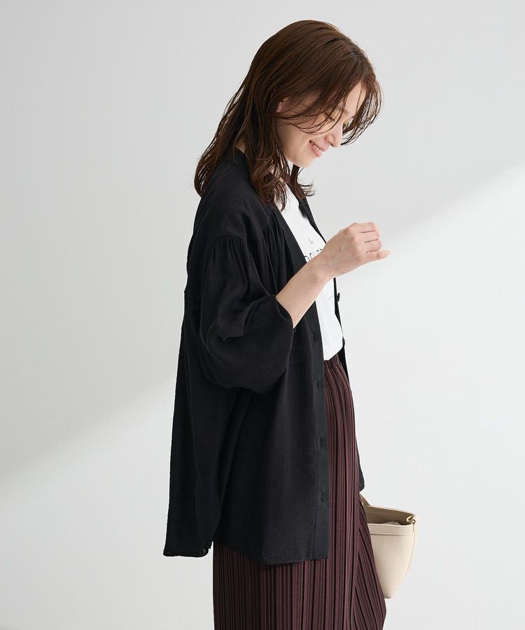 Green Parks「リブドッキングシアーシャツ」|シャツ・ブラウス|Black