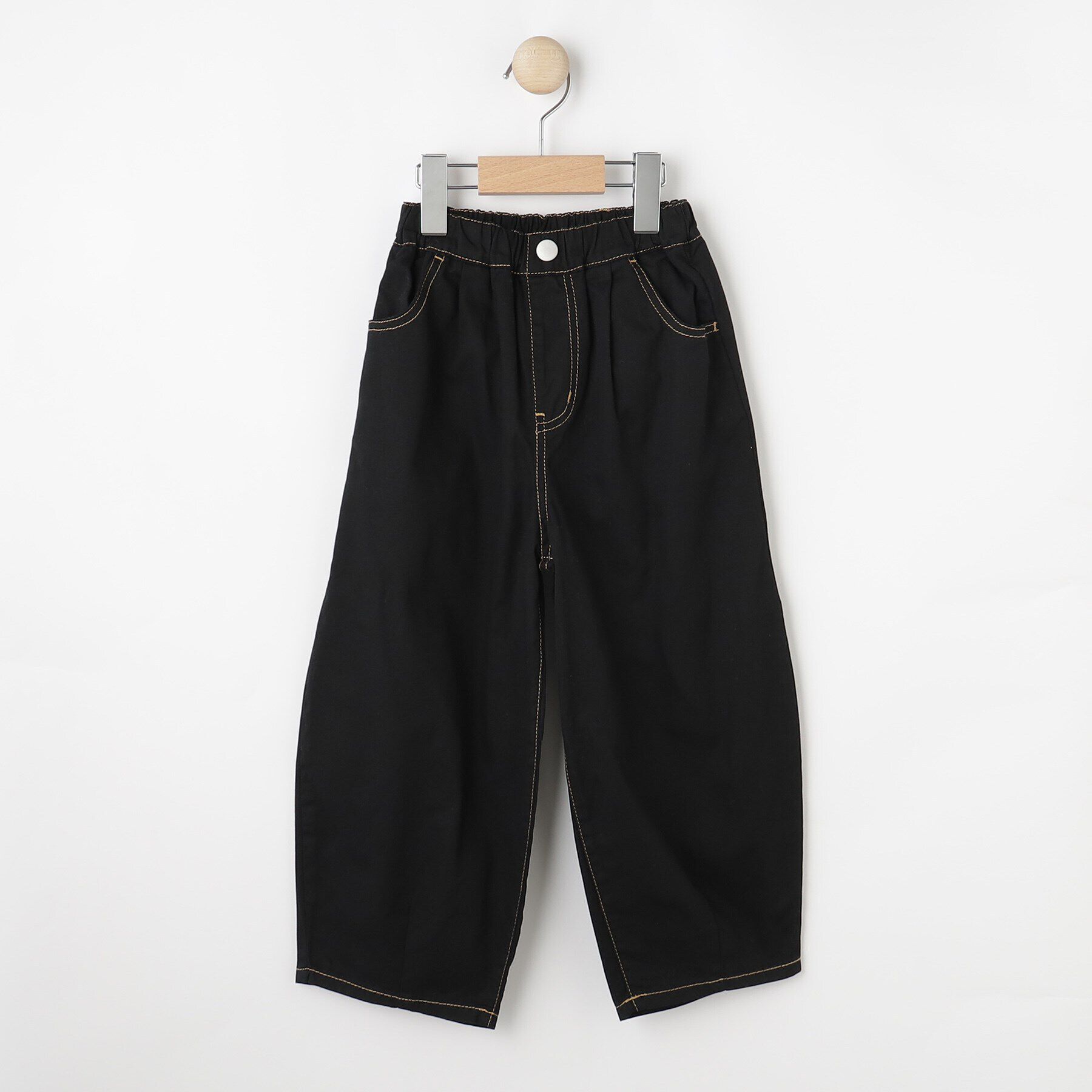 SHOO･LA･RUE「【100-150cm/洗える/男女兼用】穿くだけで旬な着こなしに アソートカーブパンツ」|その他|ブラック(019)