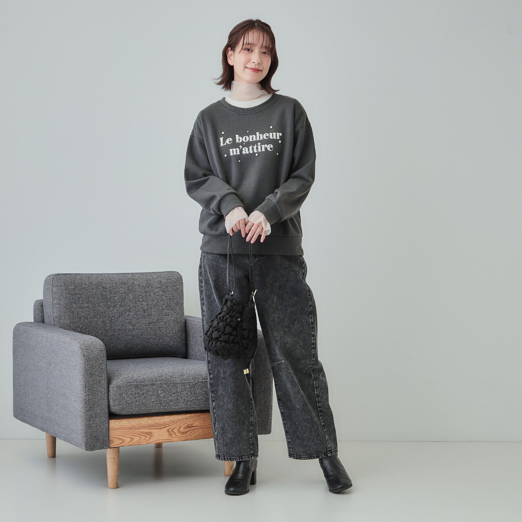 SHOO･LA･RUE「【S-LL】チュール切替リブインナートップス」|Tシャツ・カットソー|