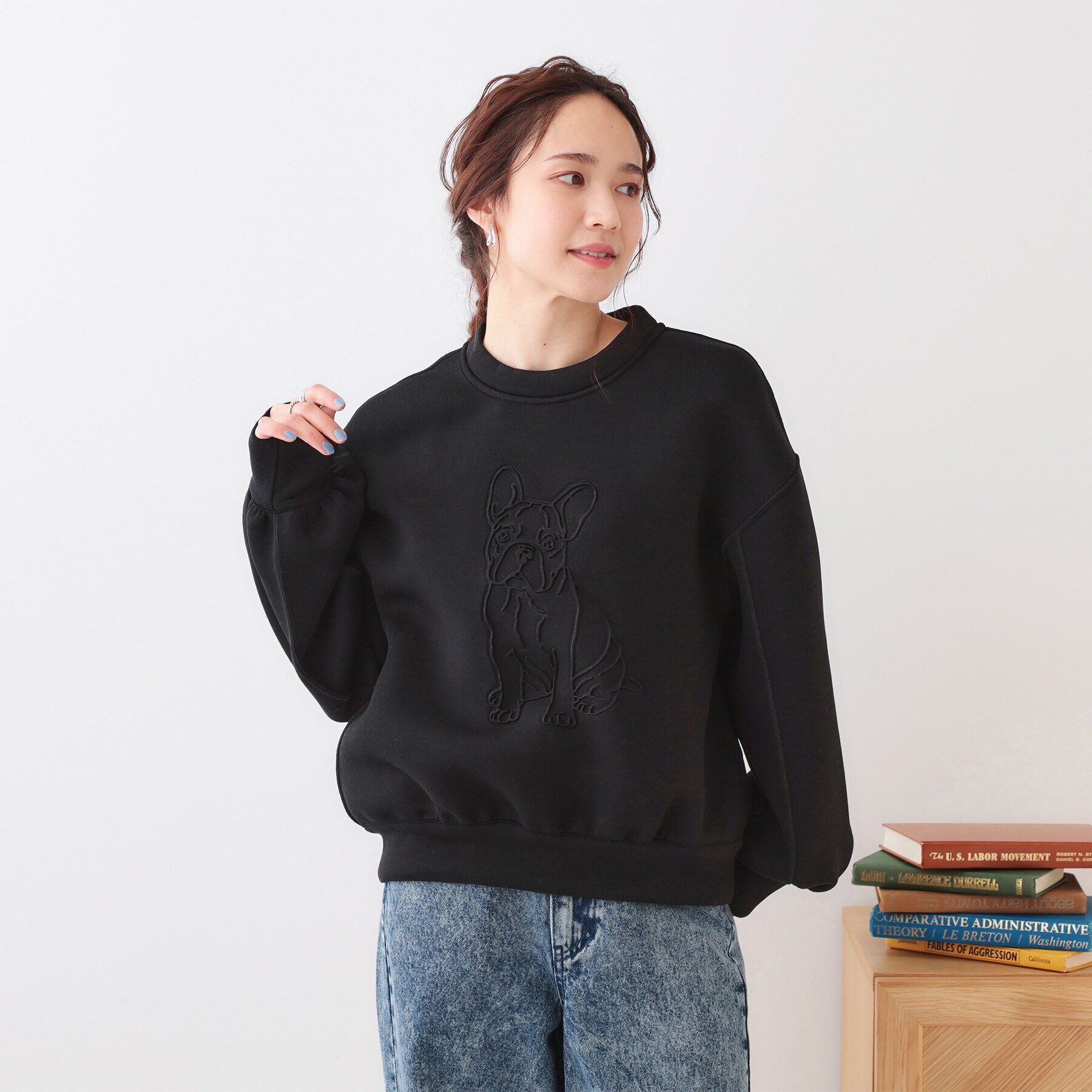 SHOO･LA･RUE「ドッグモチーフにこころ惹かれる　やわらかスウェット」|パーカー|