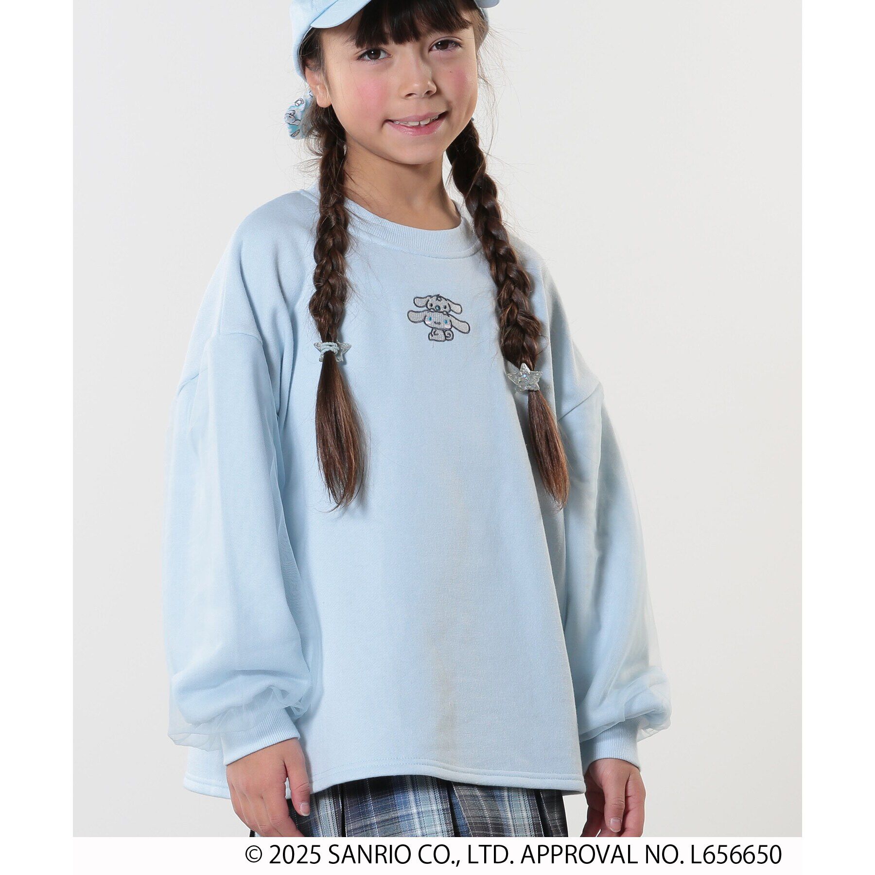 SHOO･LA･RUE「【サンリオキャラクターズ】袖チュール刺繍スウェット」|その他|サックスブルー(09