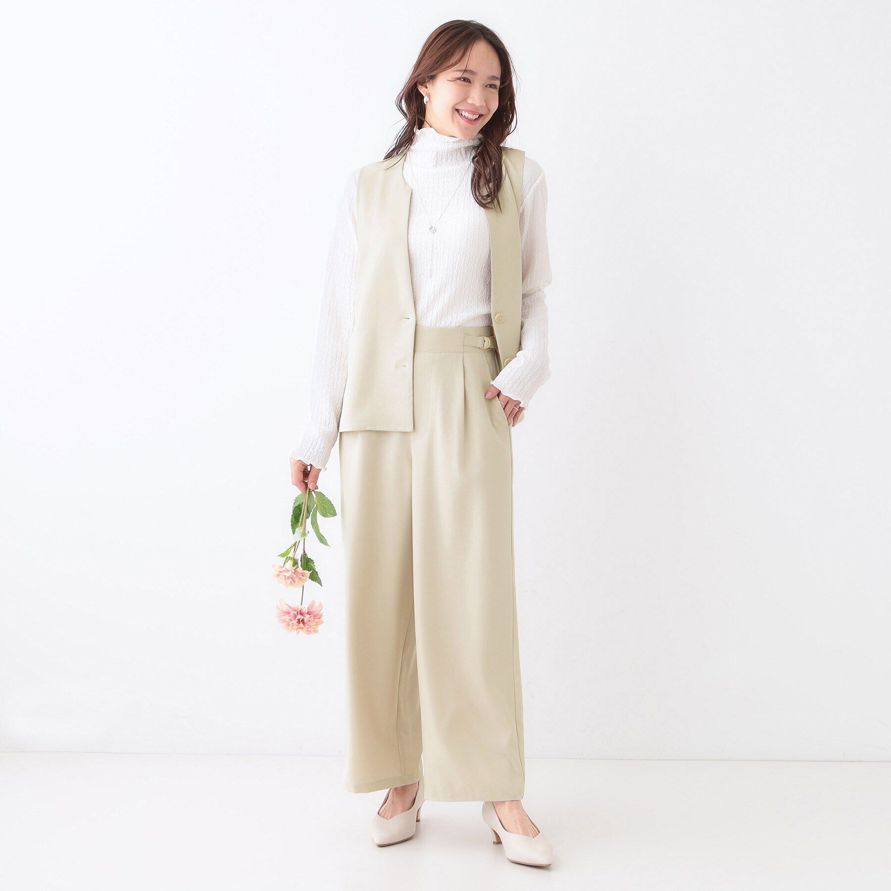 SHOO･LA･RUE「【洗える/セットアップ可】タック入りワイドパンツ」|その他|