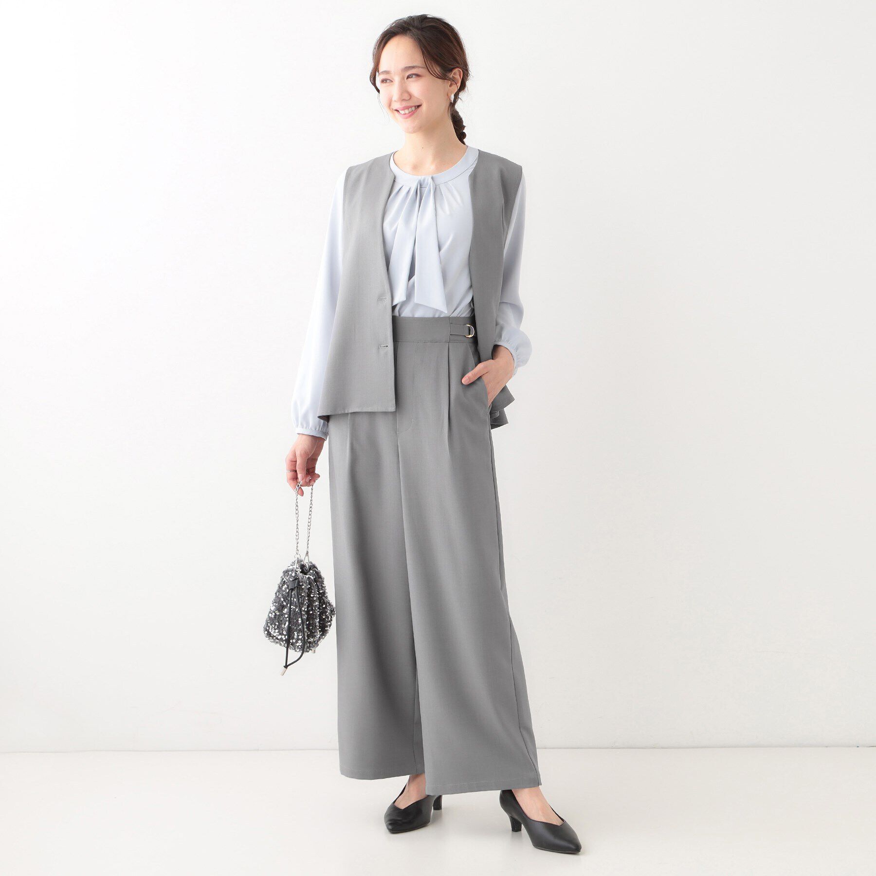 SHOO･LA･RUE「【洗える/セットアップ可】タック入りワイドパンツ」|その他|