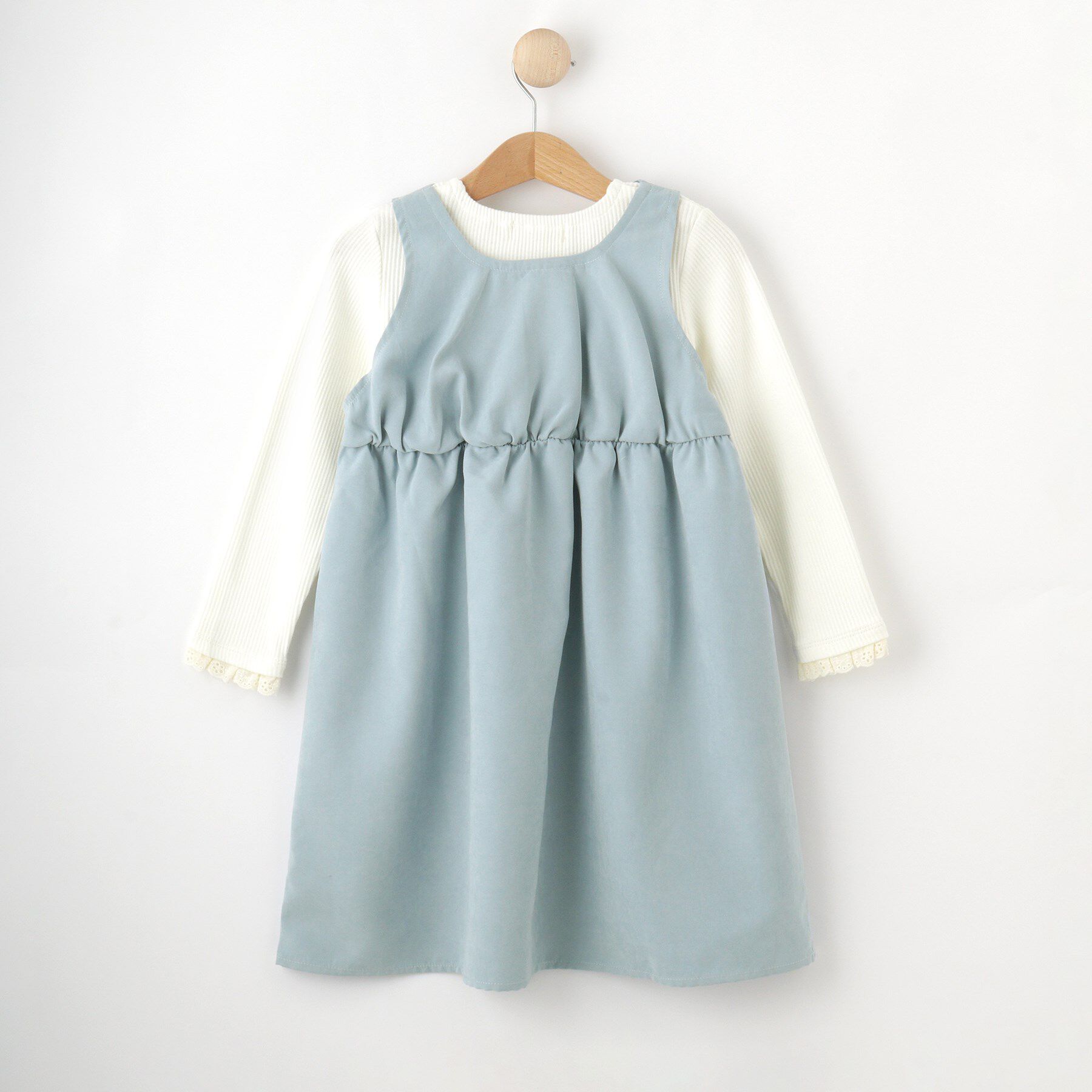 SHOO･LA･RUE「【洗える/100-120cm】着るだけでコーデが決まる スカラップ花刺繍ワンピース」|ワンピース|