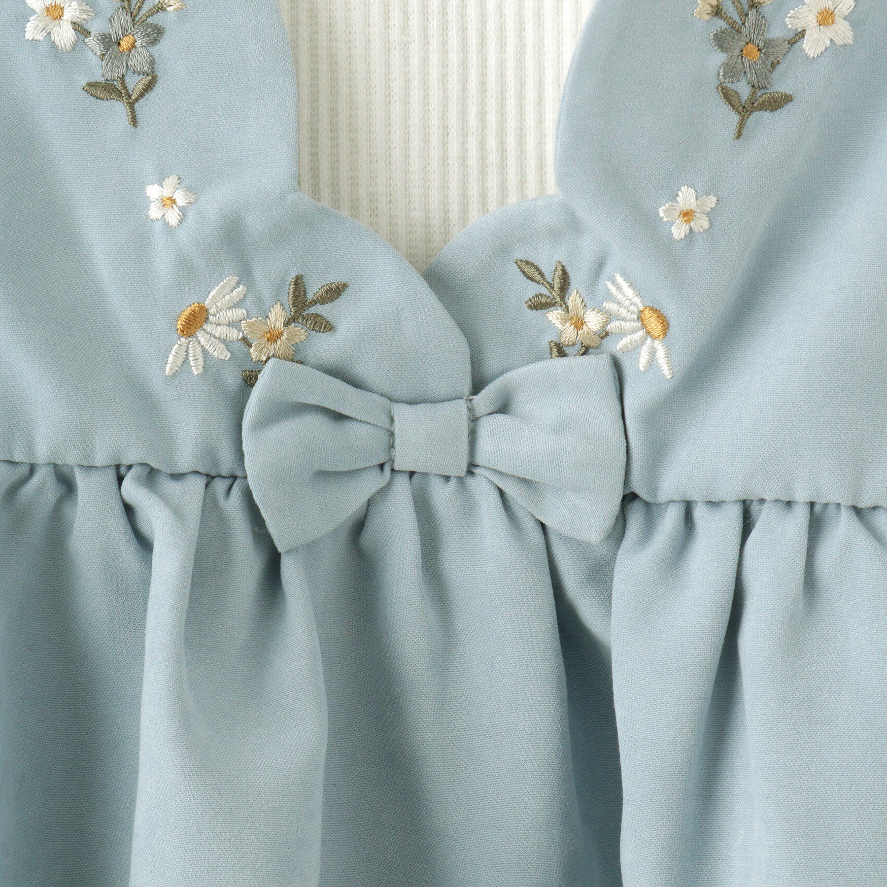 SHOO･LA･RUE「【洗える/100-120cm】着るだけでコーデが決まる スカラップ花刺繍ワンピース」|ワンピース|