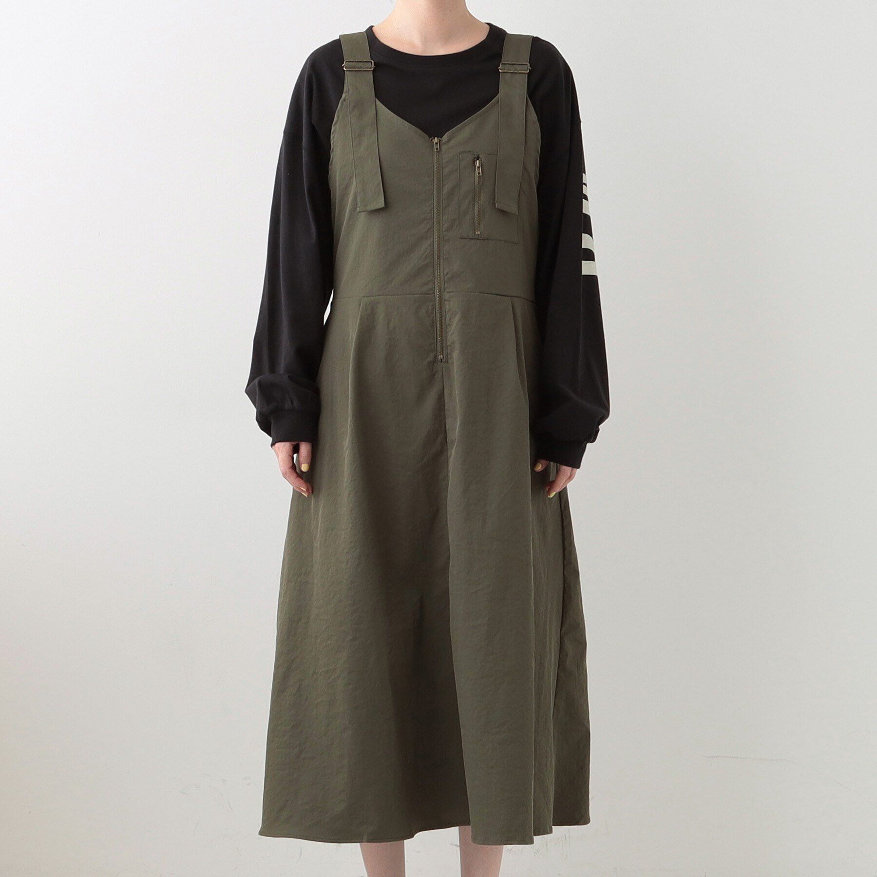 SHOO･LA･RUE「【S-LL】ロングシーズン着られる フロントZIPジャンスカ」|ワンピース|