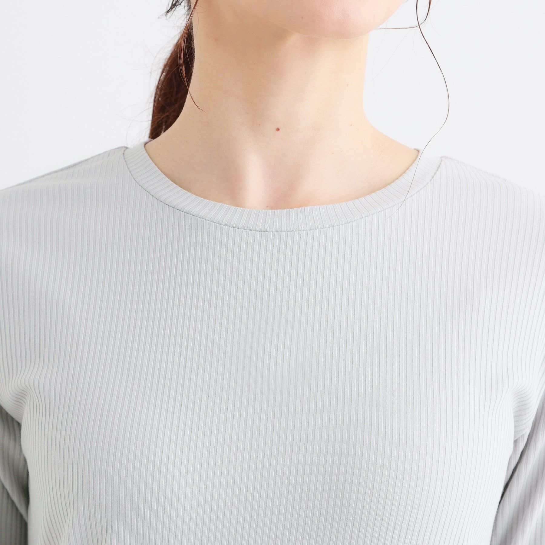 SHOO･LA･RUE「【S-LL】重ね着コーデで差をつける お袖チュールリブトップス」|Tシャツ・カットソー|