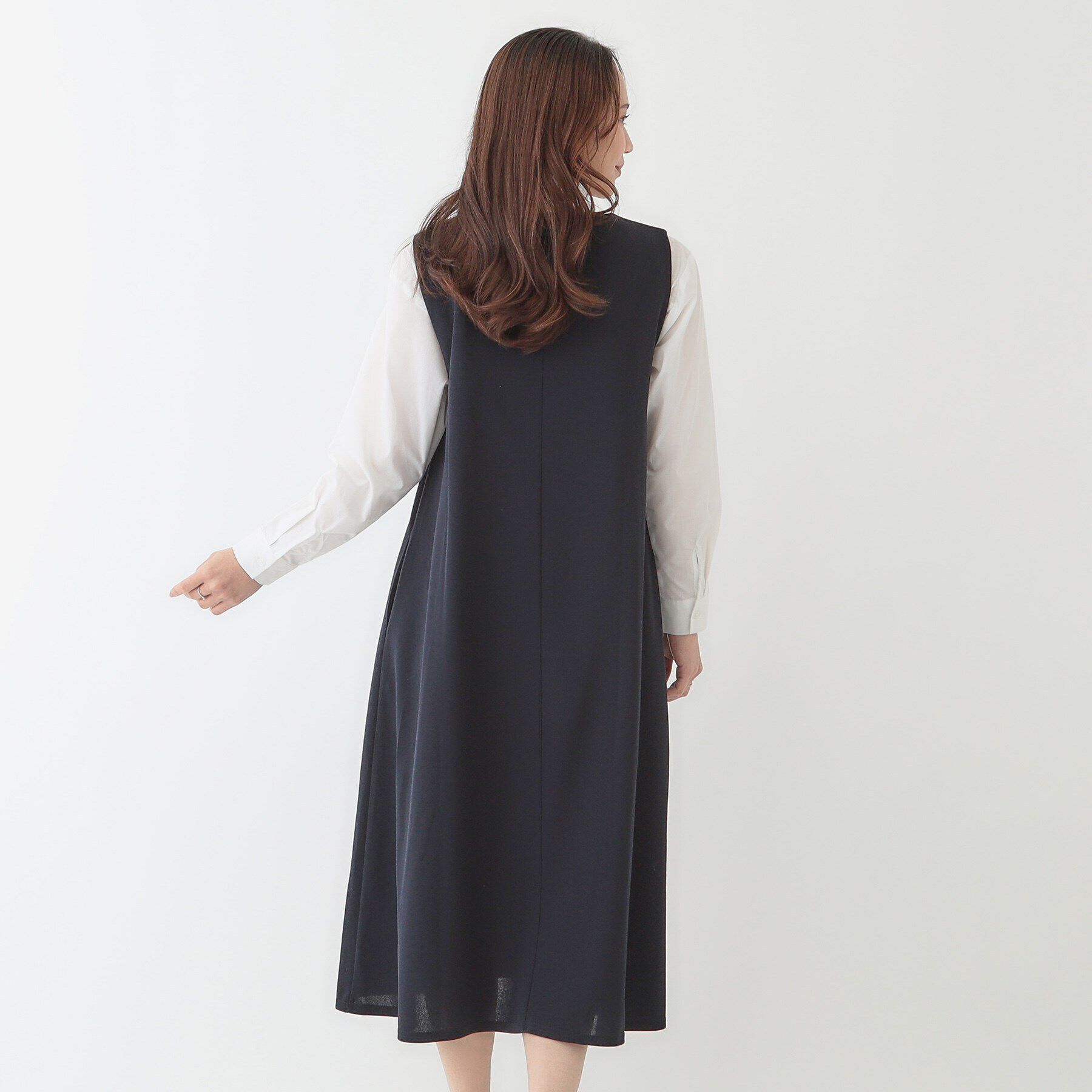 SHOO･LA･RUE「【洗える】フレアラインが美しい サラっと着られる Vネックジャンドレ」|ワンピース|