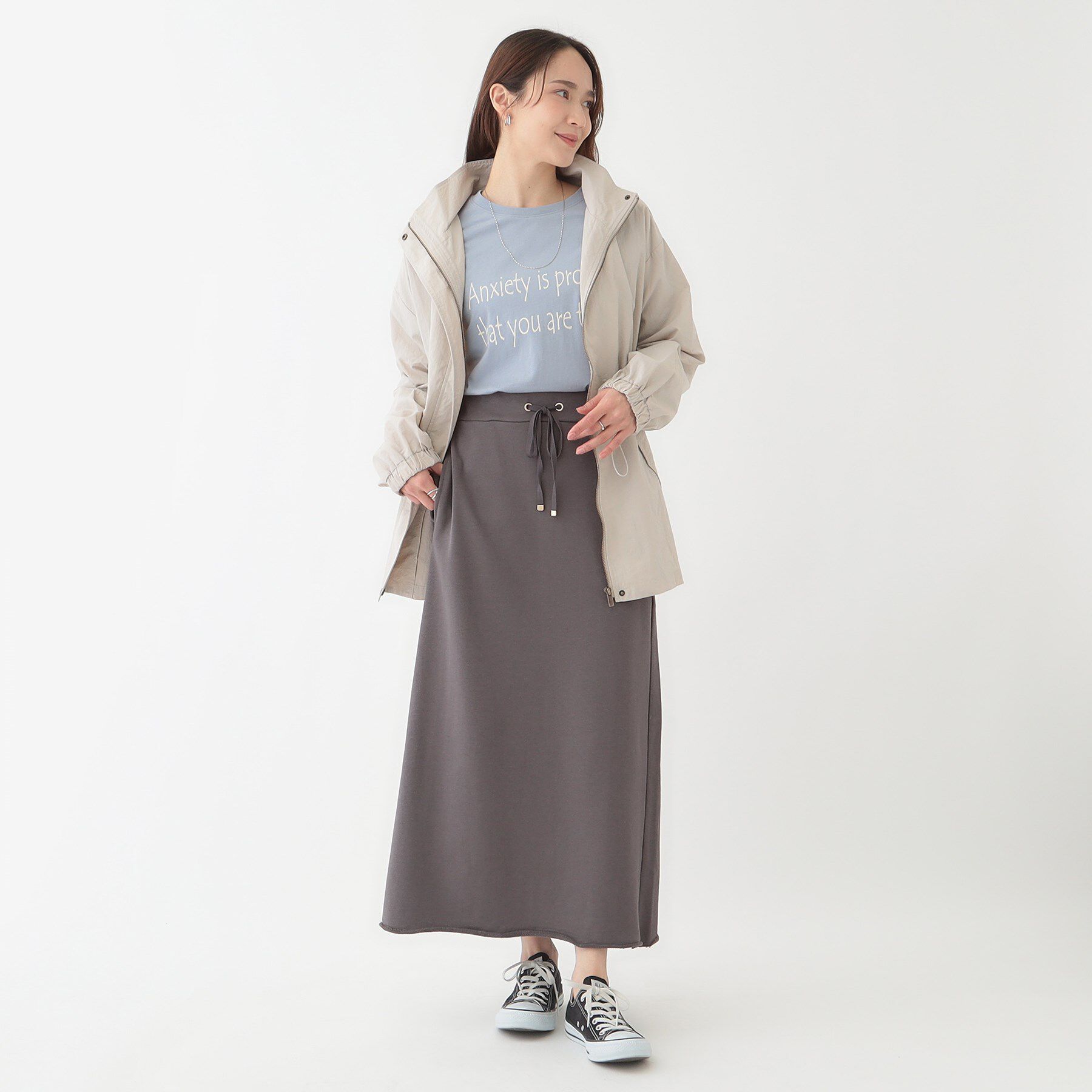 SHOO･LA･RUE「カジュアルスタイルに 裏毛Aラインスカート」|スカート|