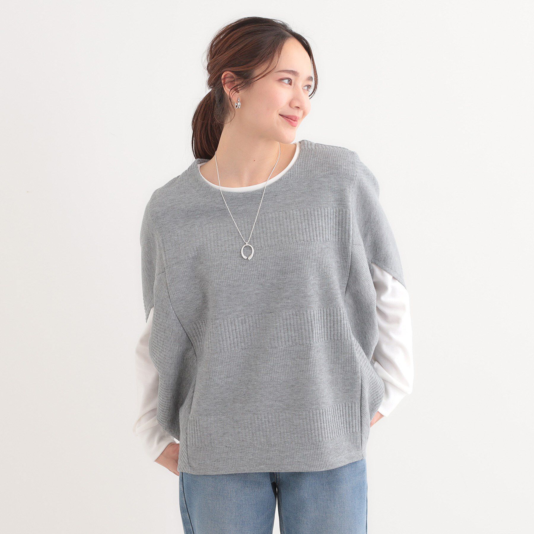 SHOO･LA･RUE「【2点セット/体型カバー】ロングシーズン楽しめる モモンガトップス＆ロンT」|その他|