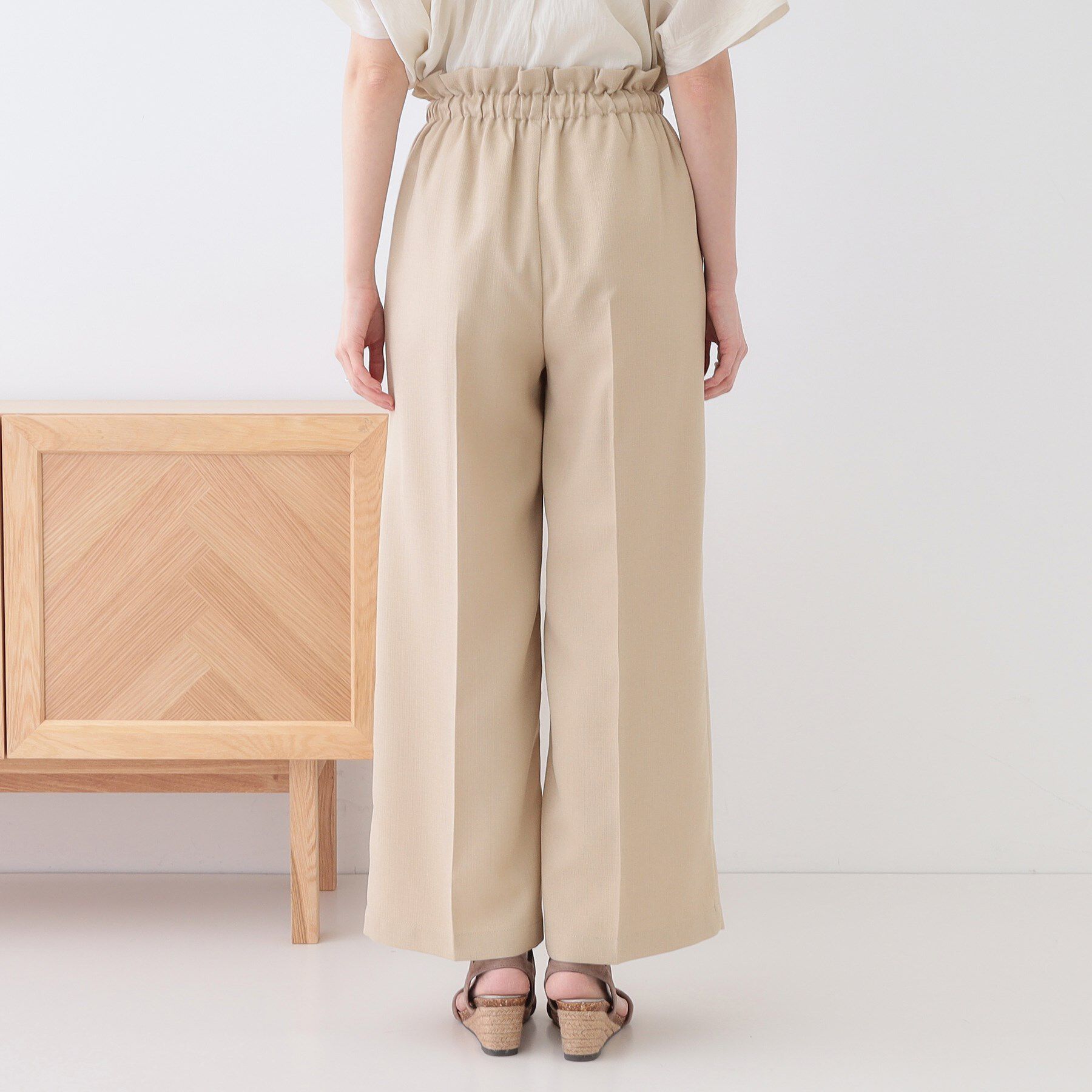 SHOO･LA･RUE「【S-LL】きれいにスタイルアップ ロープ紐使いワイドパンツ」|その他|