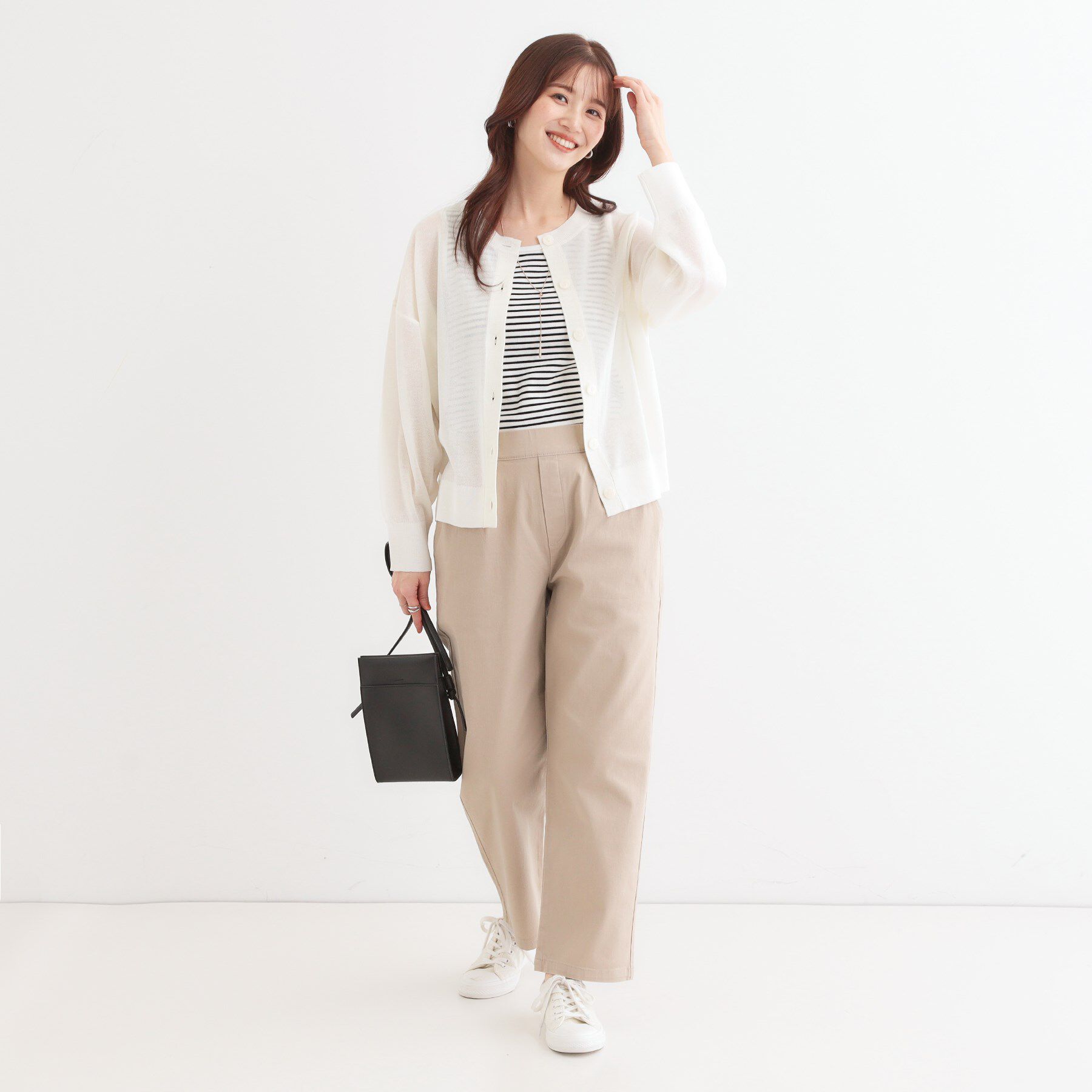 SHOO･LA･RUE「【洗える/前後2WAY】 着こなしいろいろ 上品なシアーカーディガン」|カーディガン|