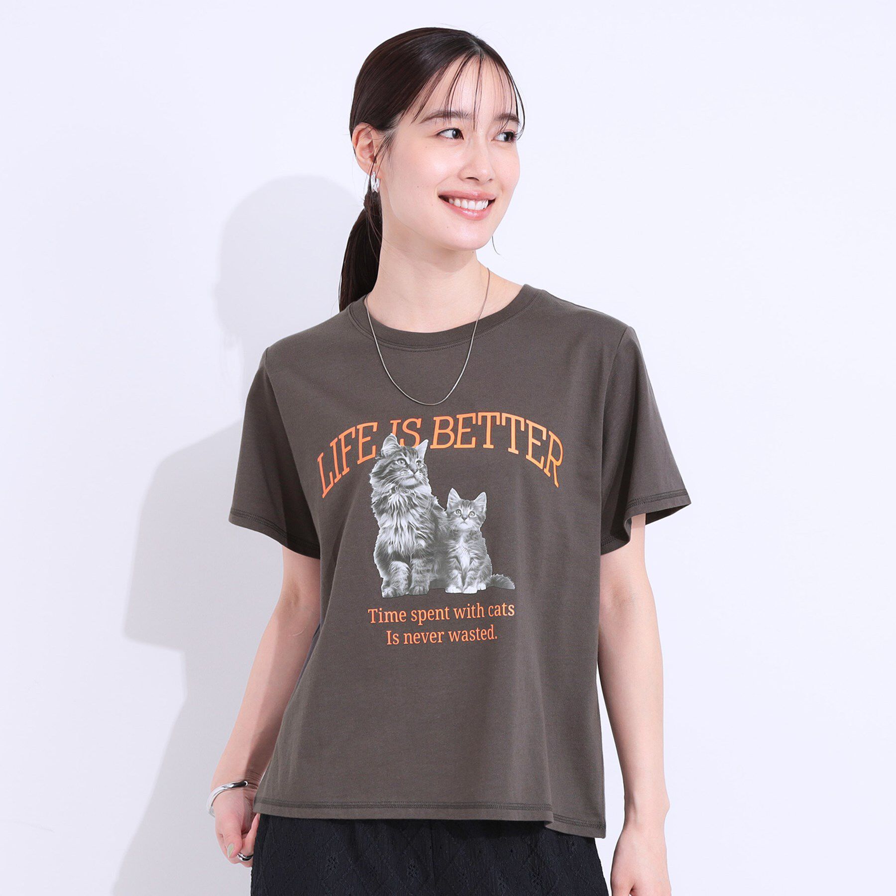 SHOO･LA･RUE「【洗える/S-LL】選べる3柄 ベーシックプリントTシャツ」|Tシャツ・カットソー|