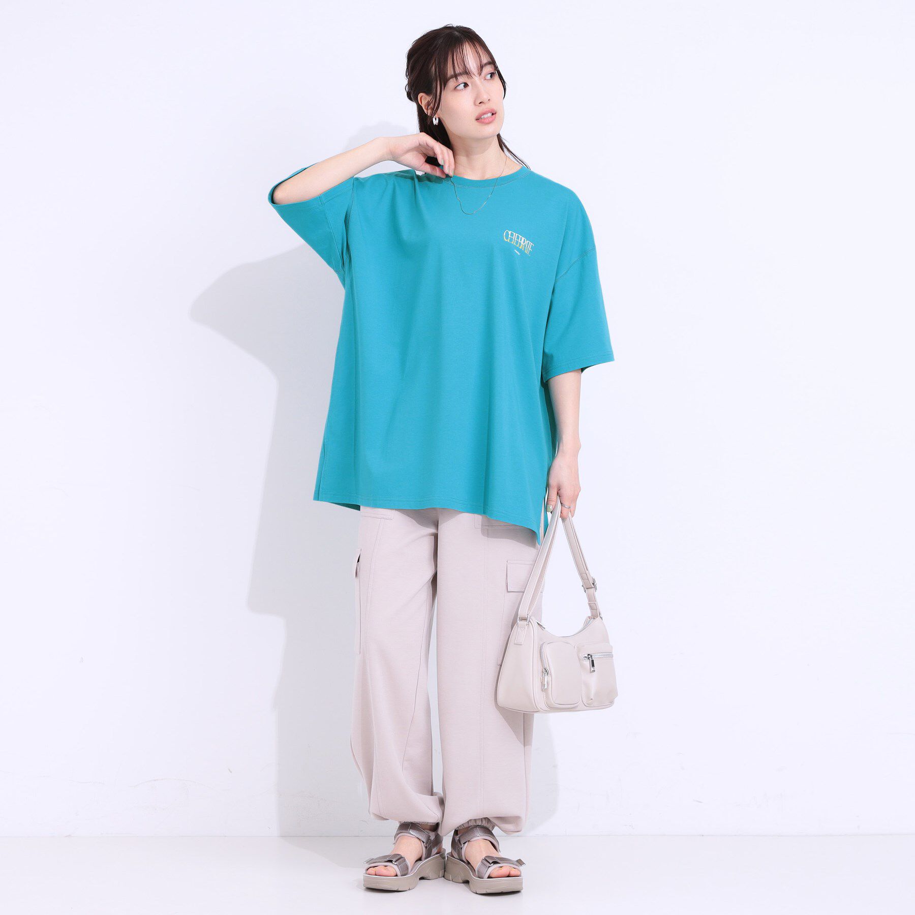 SHOO･LA･RUE「【洗える】ゆるシルエットが抜け感を演出 プリントBIG Tシャツ」|Tシャツ・カットソー|