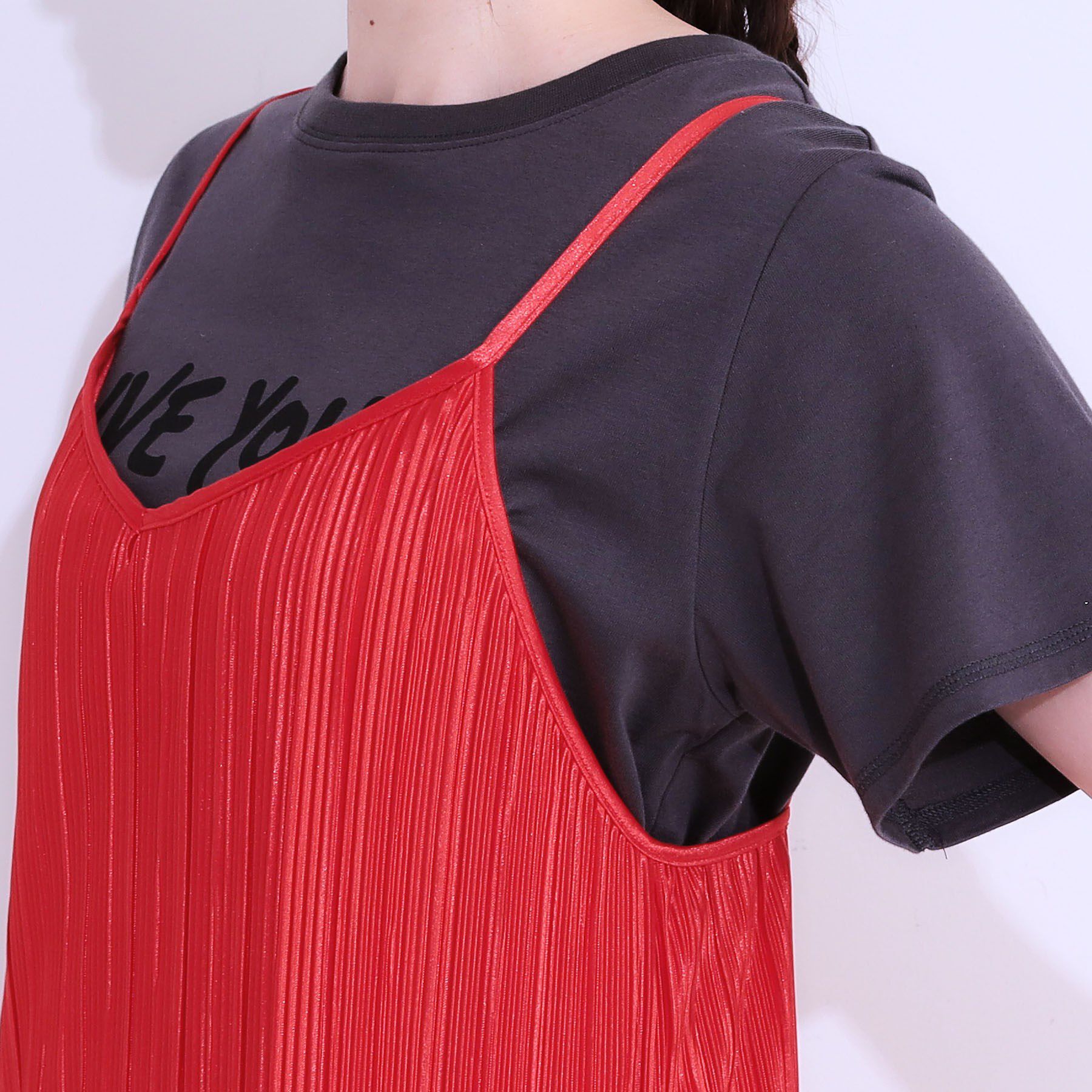 SHOO･LA･RUE「【S-LL】大人の楽ちんスタイルに プリーツキャミワンピース」|ワンピース|