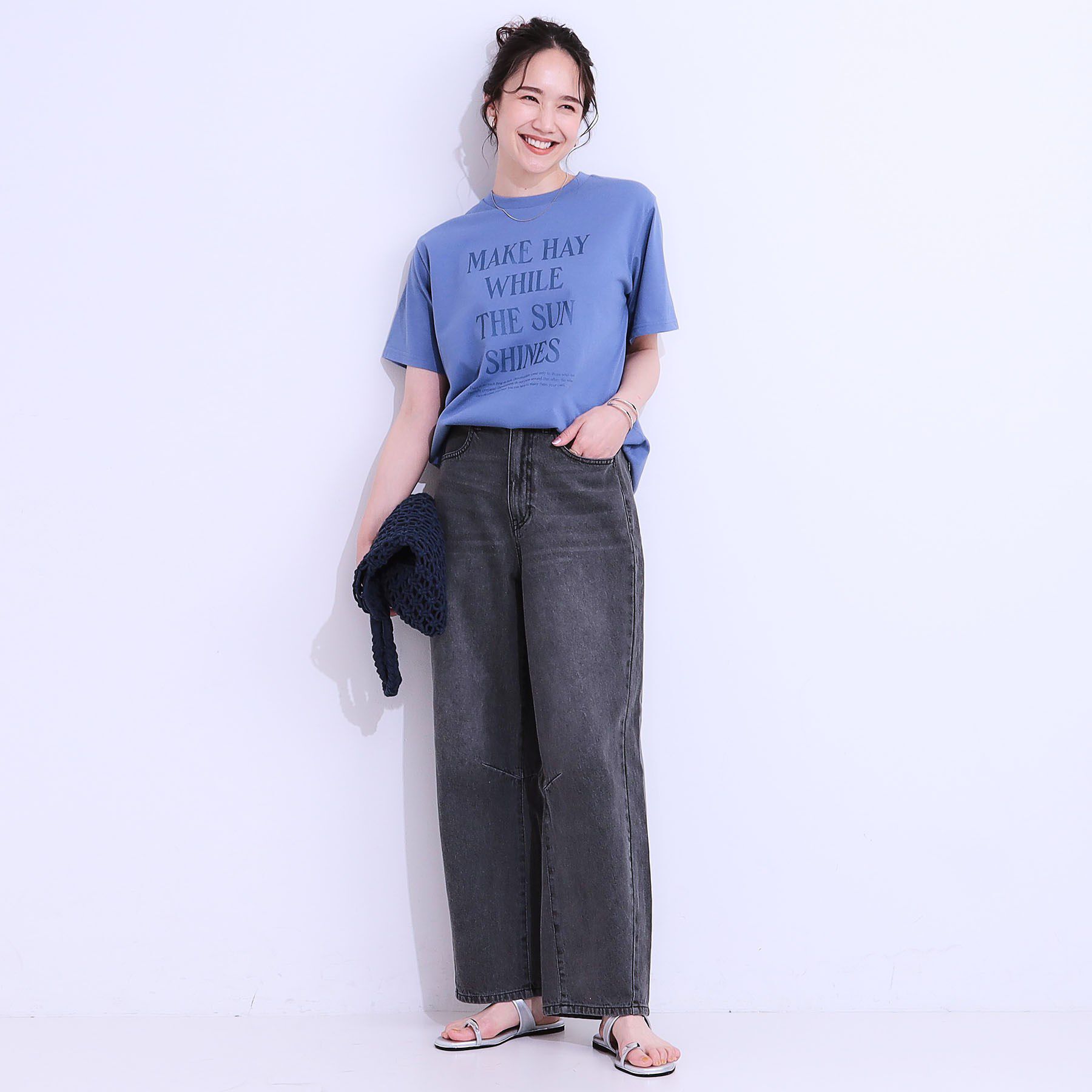 SHOO･LA･RUE「【S-LL】大人のこなれ見えスタイルに カーブデニムパンツ」|デニム|