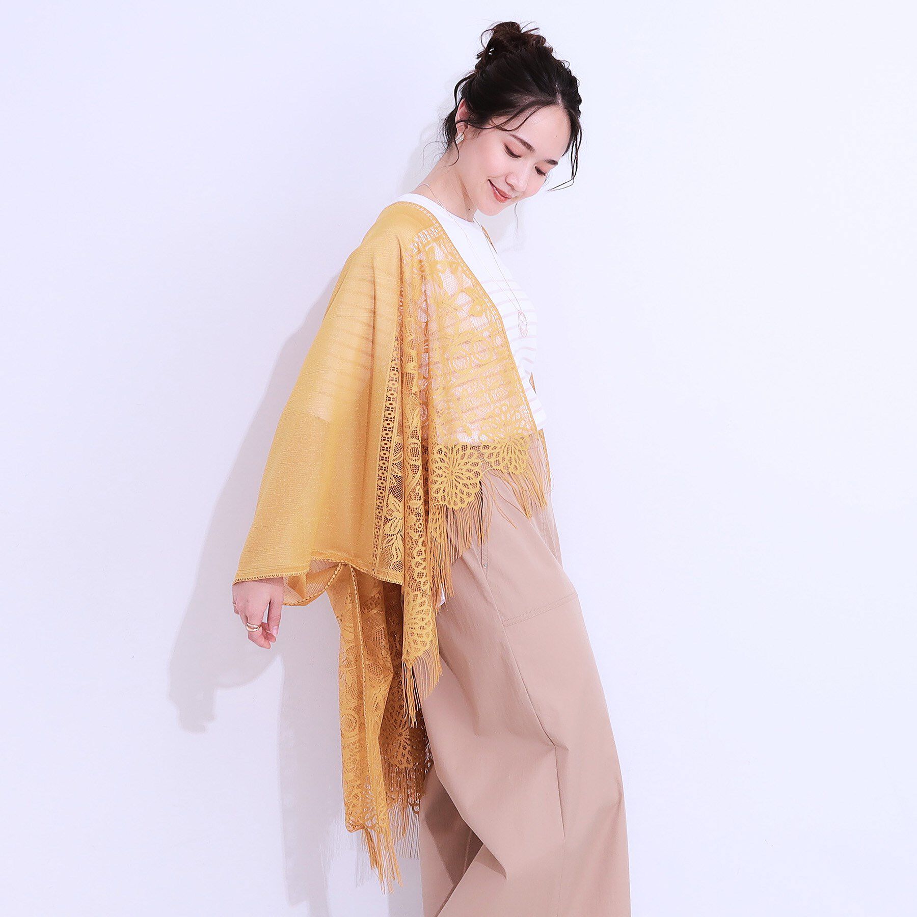 SHOO･LA･RUE「花柄レースポンチョ」|ポンチョ・ケープ|