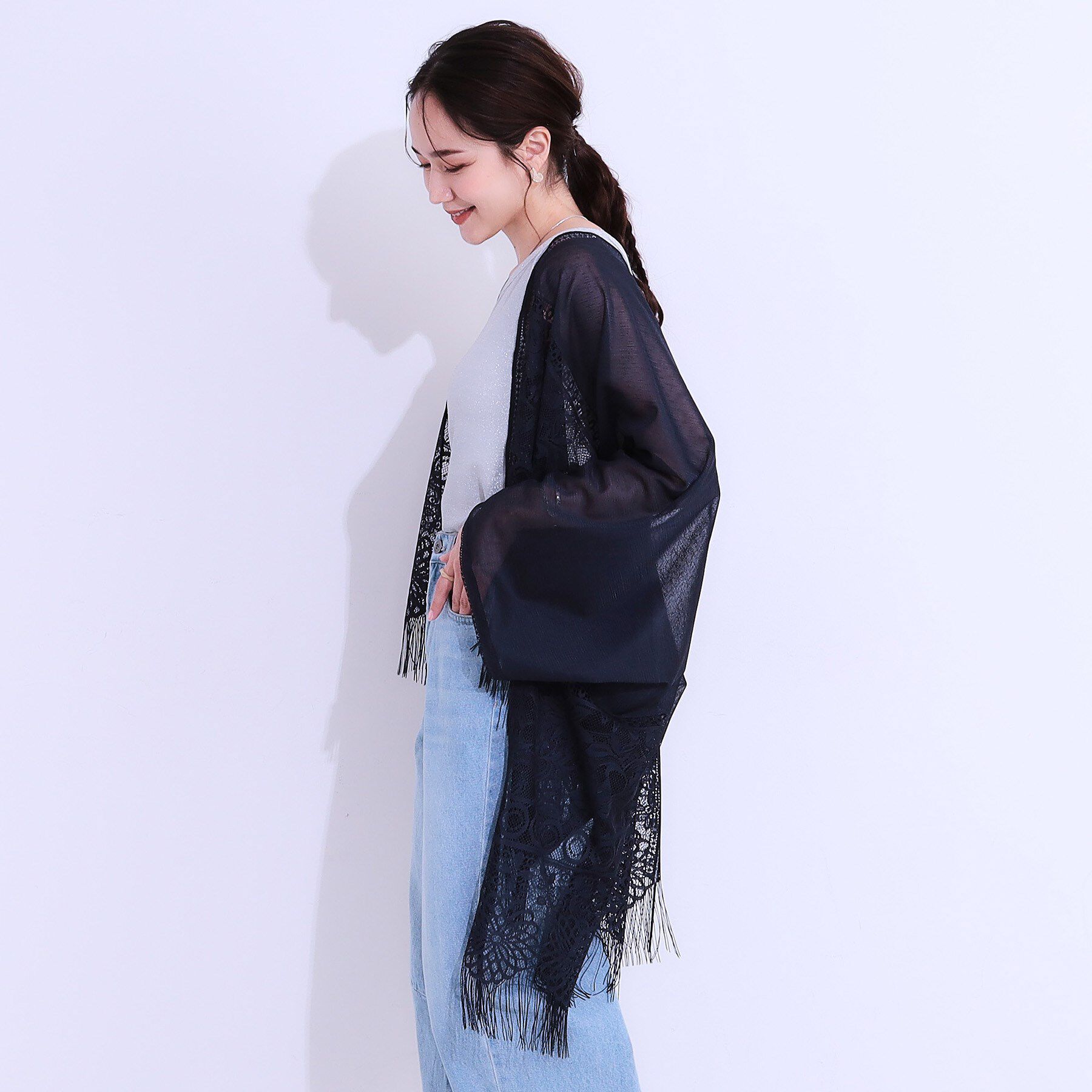 SHOO･LA･RUE「花柄レースポンチョ」|ポンチョ・ケープ|