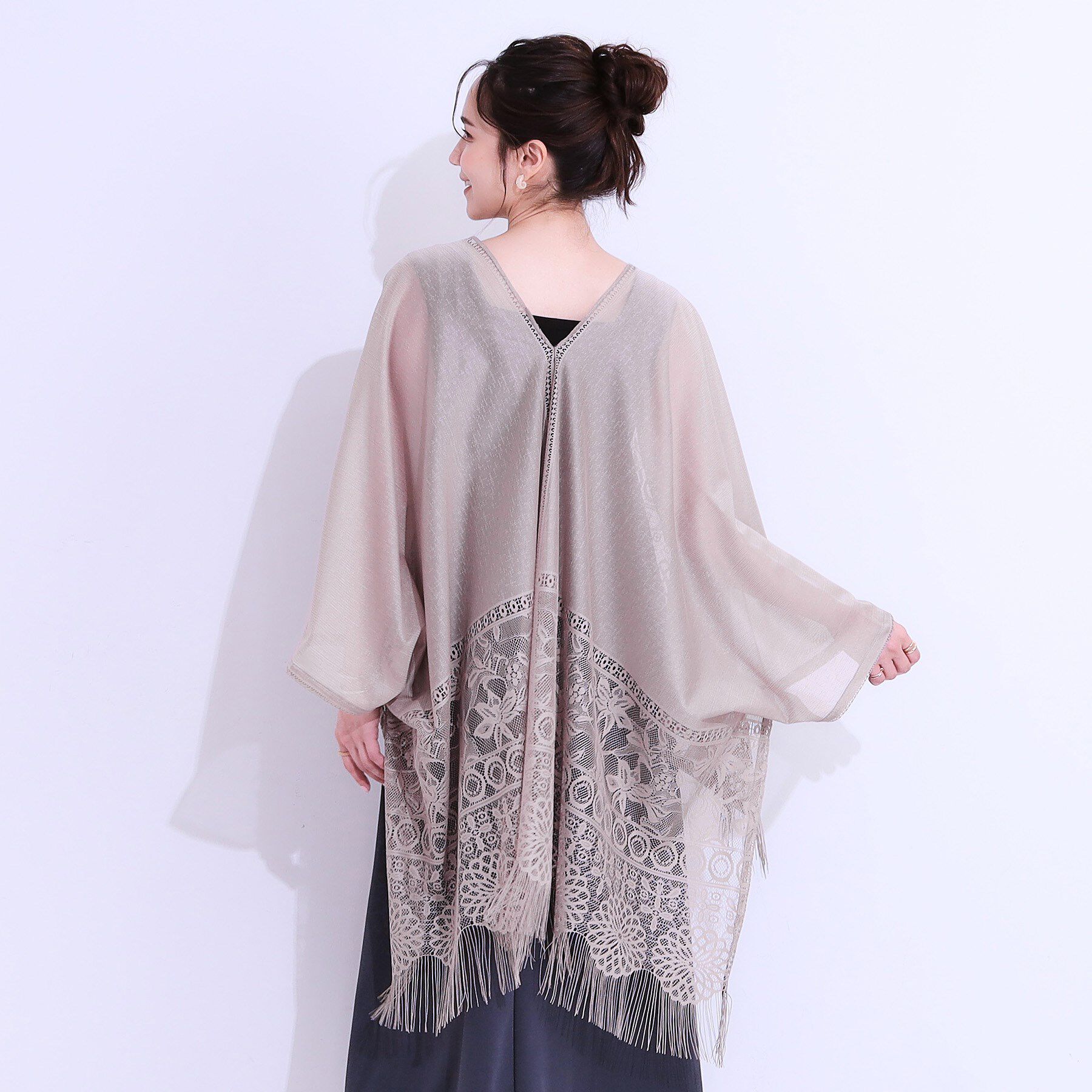SHOO･LA･RUE「花柄レースポンチョ」|ポンチョ・ケープ|