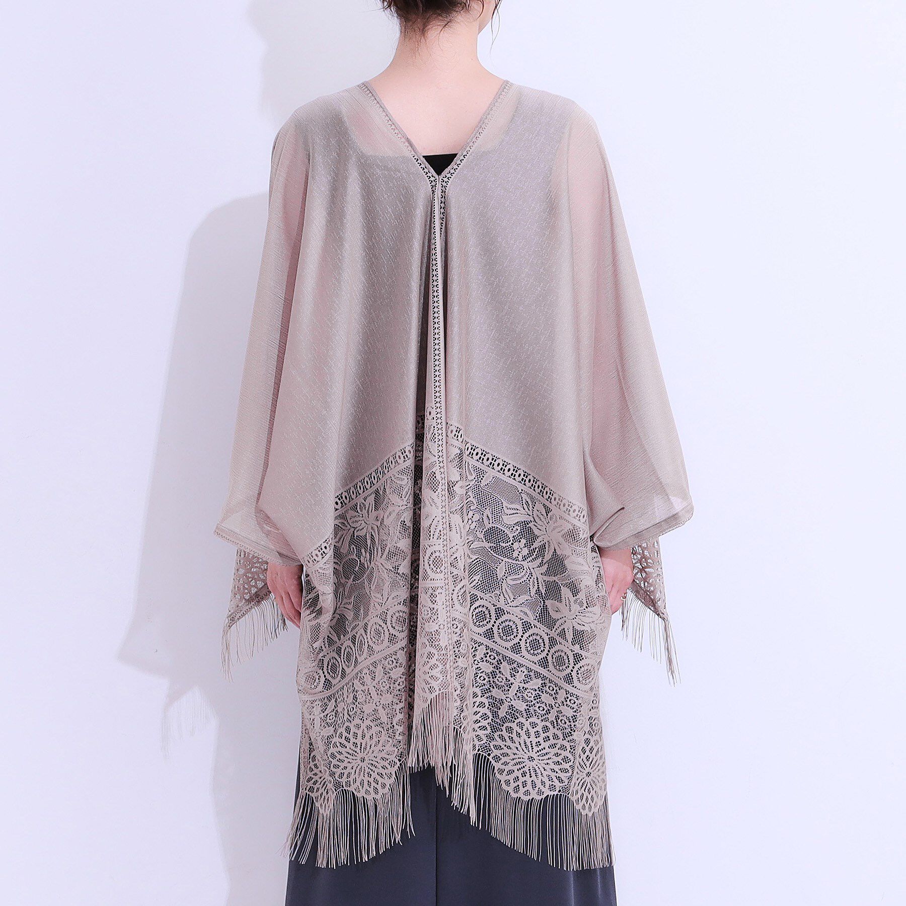 SHOO･LA･RUE「花柄レースポンチョ」|ポンチョ・ケープ|