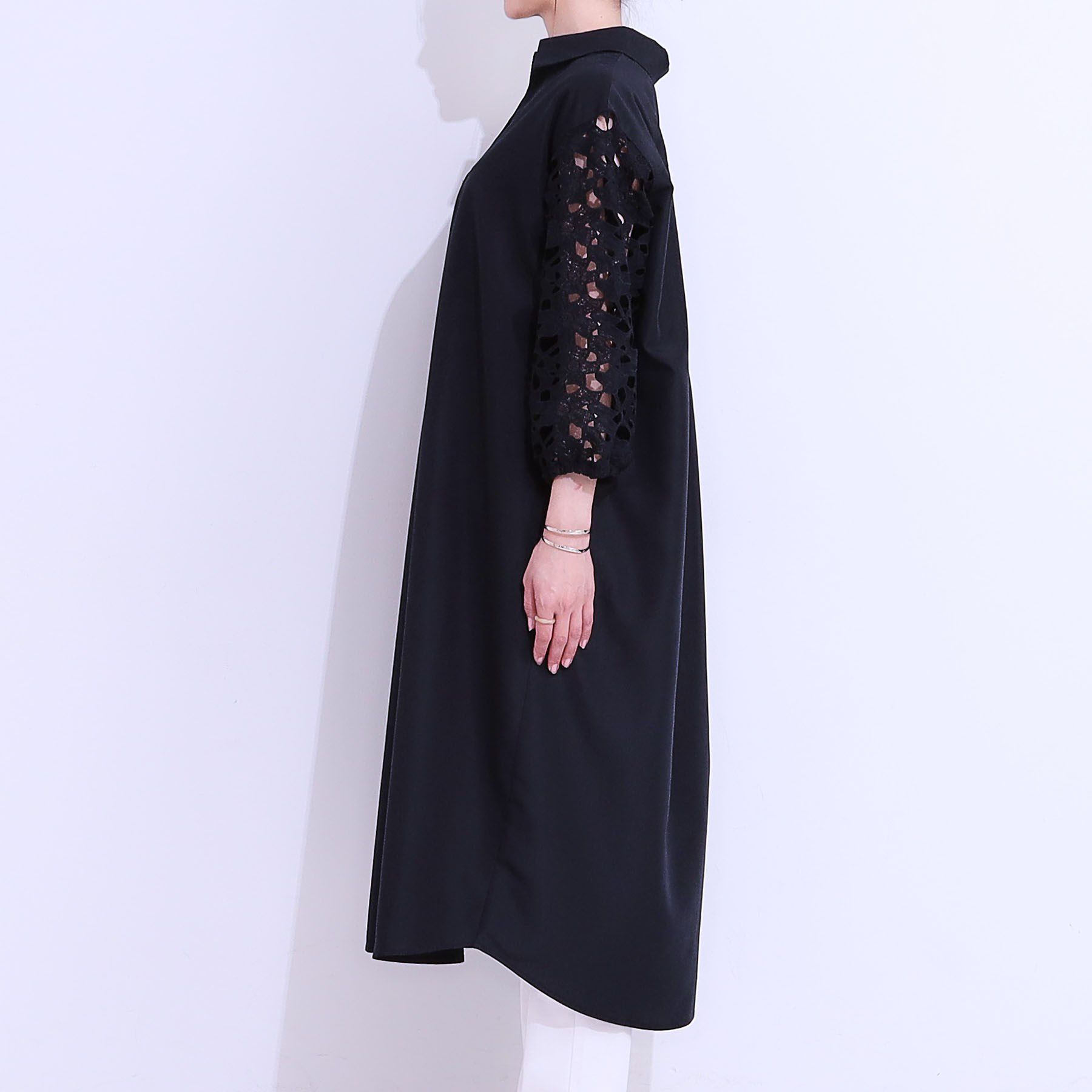 SHOO･LA･RUE「お袖レースが上品な シャツワンピース」|ワンピース|