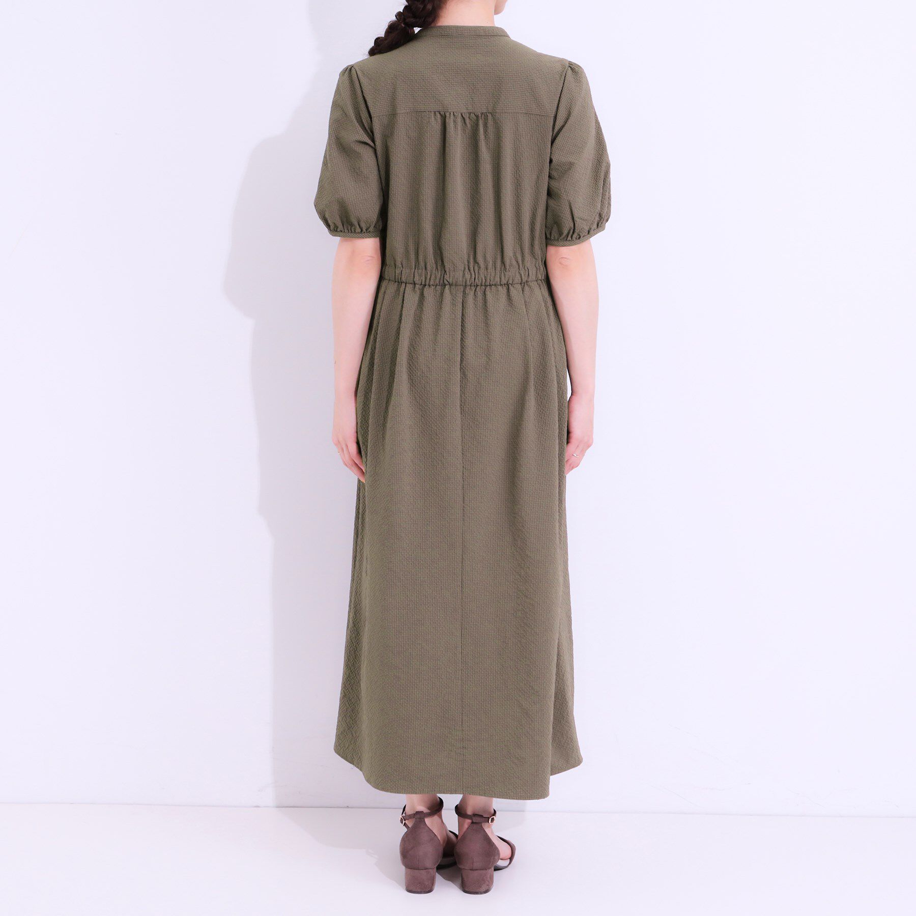SHOO･LA･RUE「【洗える/S-LL/ひんやり/UV】女性らしさ漂う サッカーワンピース」|ワンピース|