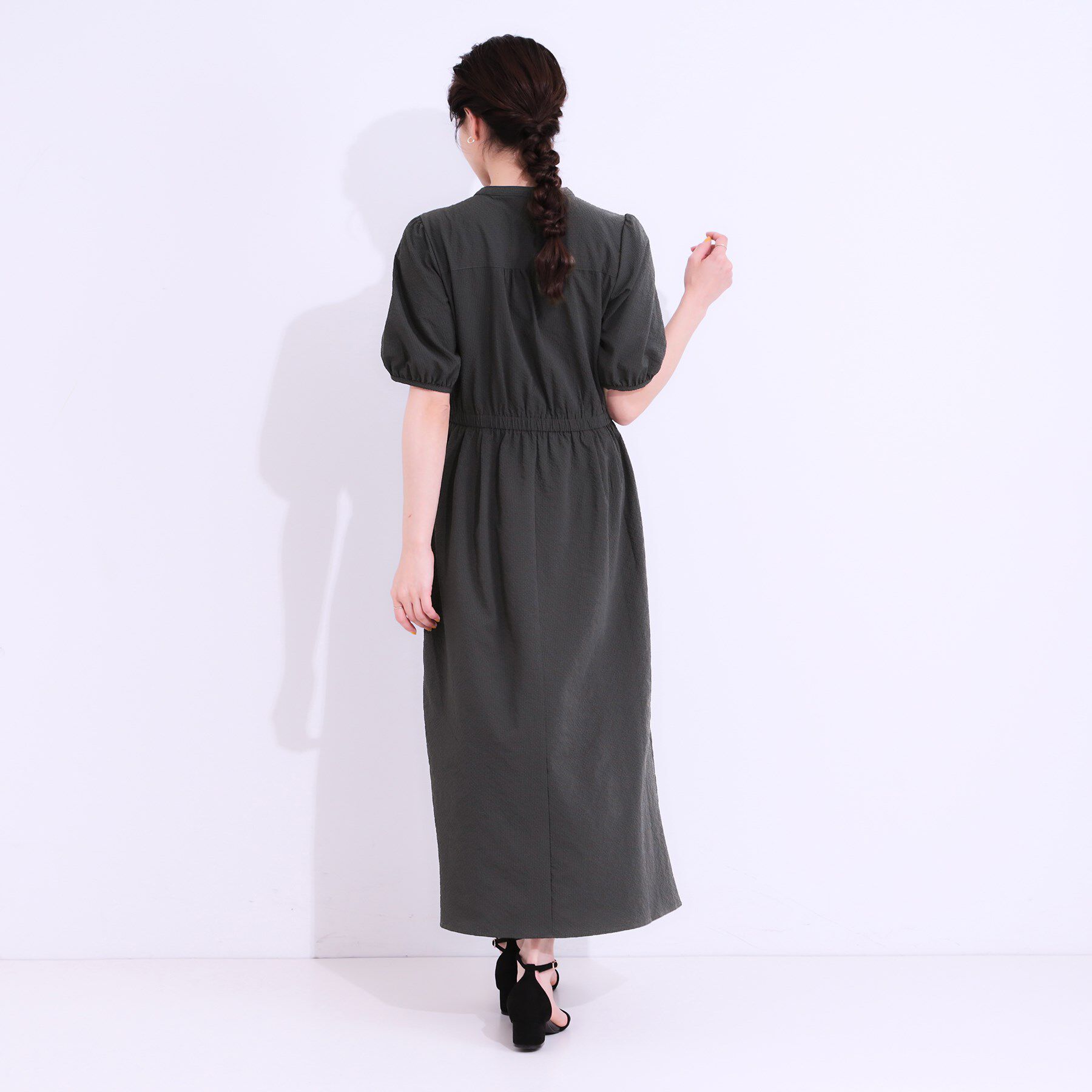 SHOO･LA･RUE「【洗える/S-LL/ひんやり/UV】女性らしさ漂う サッカーワンピース」|ワンピース|