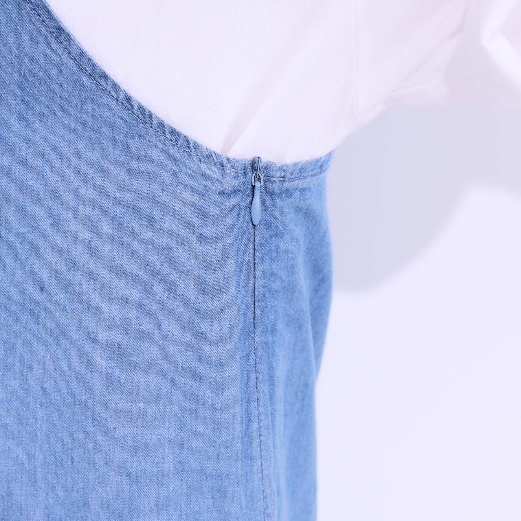 SHOO･LA･RUE「【S-LL】女性らしさ漂う ライトデニム Aラインキャミワンピース」|ワンピース|