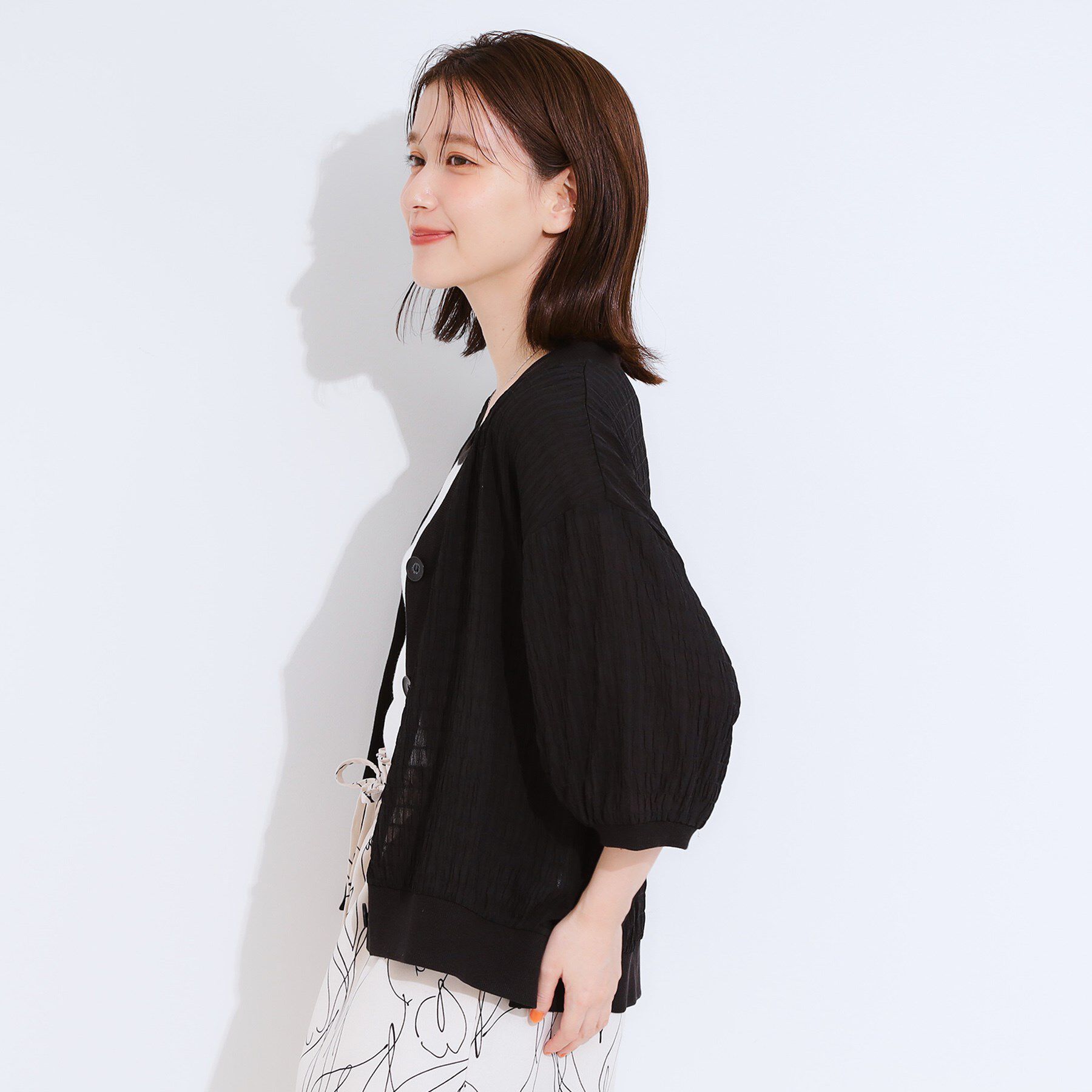 SHOO･LA･RUE「【S-LL】ふわっとしたフォルムが魅力 Vネックカーディガン」|カーディガン|