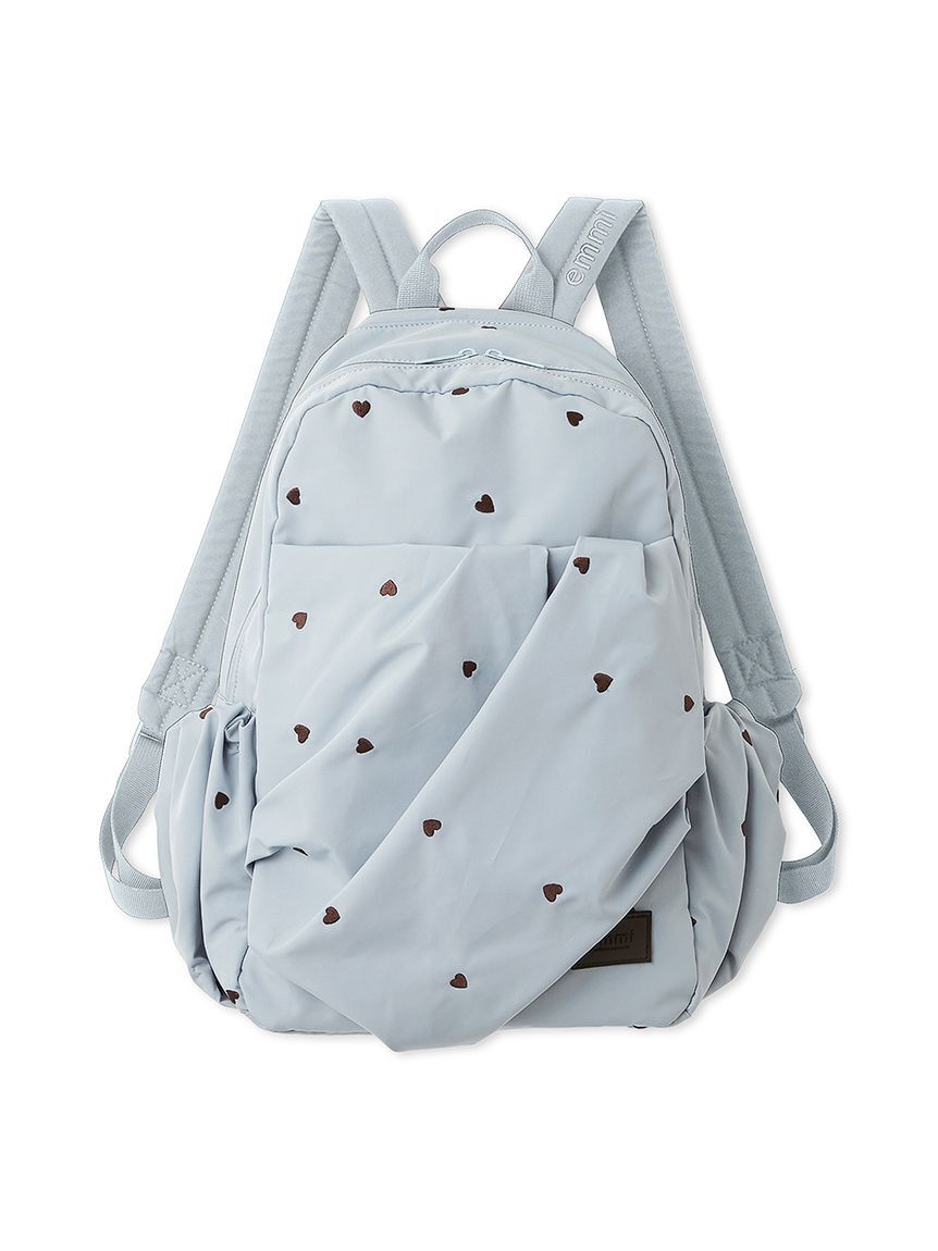 emmi atelier「【HEART】 【USAGI ONLINE・ZOZO限定カラーあり】eco ハートギャザーボディーバックパック/撥水」|リュック|LBLU