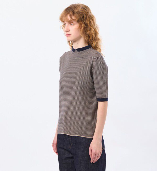 MACKINTOSH PHILOSOPHY「Cleric Collar Knit ハーフスリーブ」|ニット・セーター|