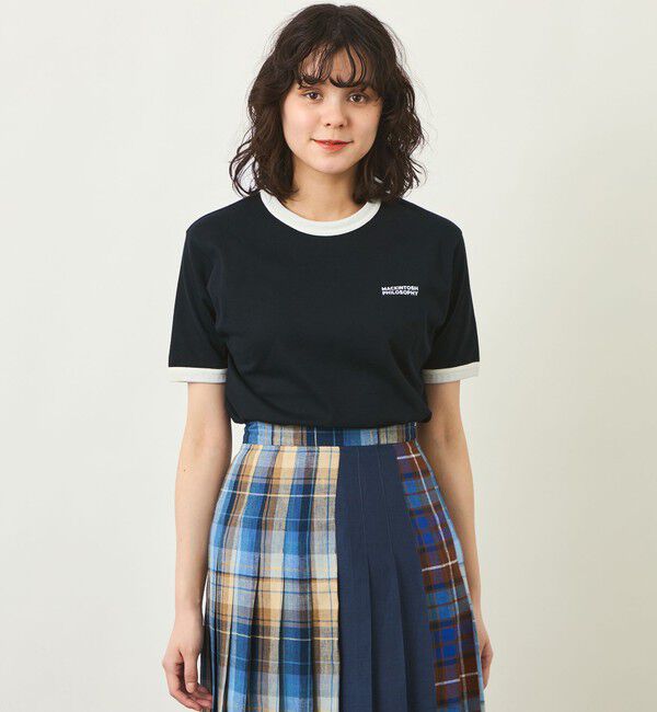 MACKINTOSH PHILOSOPHY「GREY LABEL リンガーロゴTシャツ」|Tシャツ・カットソー|ブラック