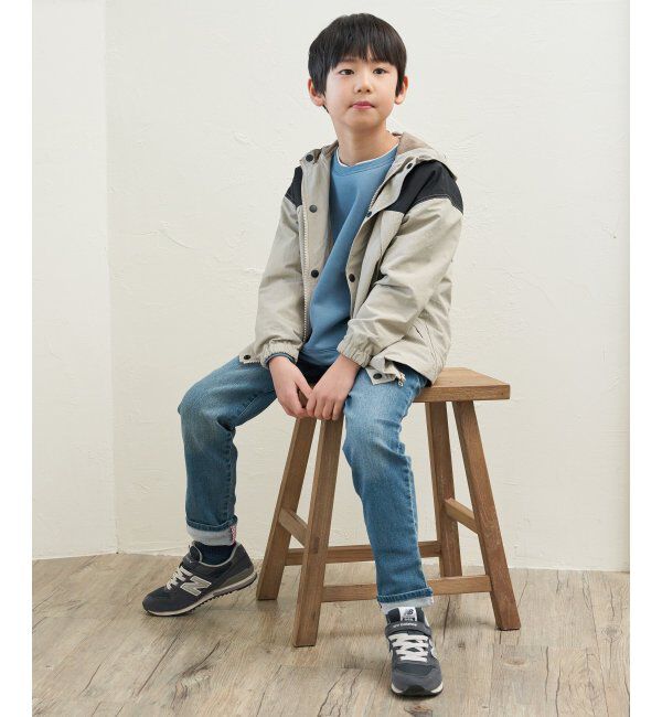 ikka kids「【洗濯機で洗える／親子おそろい】GOKU楽ダンボールレイヤープルオーバー（120~160cm）」|Tシャツ・カットソー|