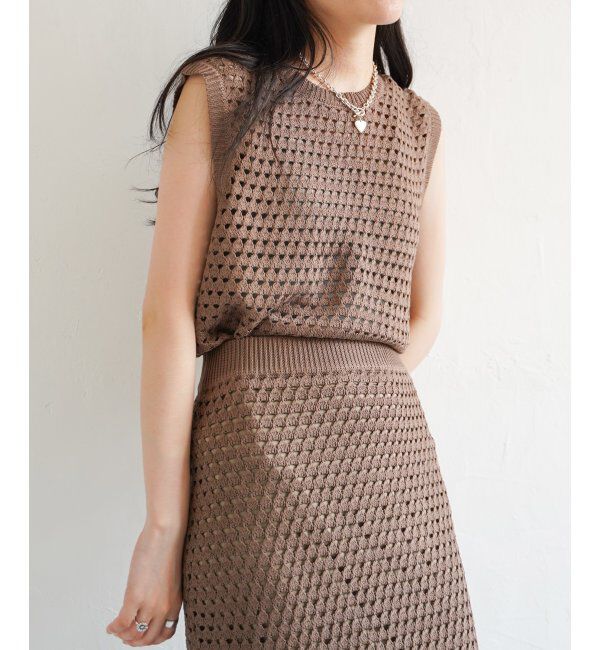 VENCE share style「クロシェニットノースリトップス」|ニット・セーター|