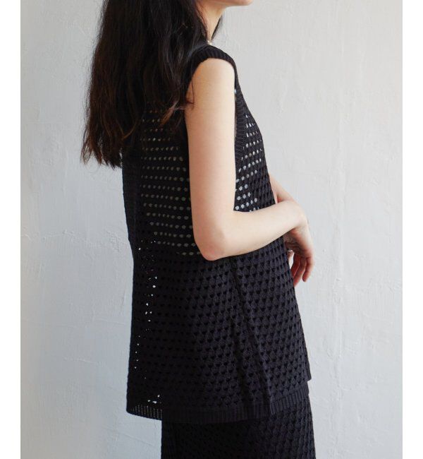 VENCE share style「クロシェニットノースリトップス」|ニット・セーター|