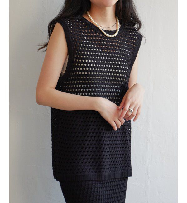 VENCE share style「クロシェニットノースリトップス」|ニット・セーター|