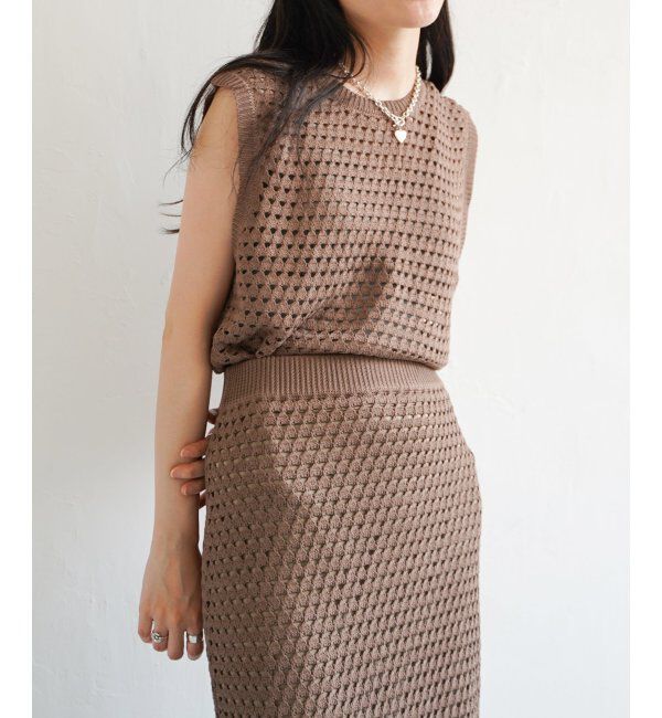 VENCE share style「クロシェニットノースリトップス」|ニット・セーター|