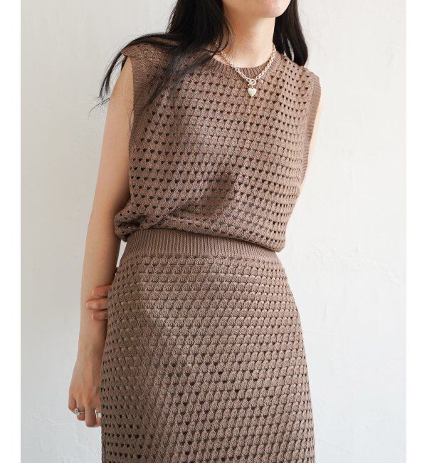 VENCE share style「クロシェニットノースリトップス」|ニット・セーター|